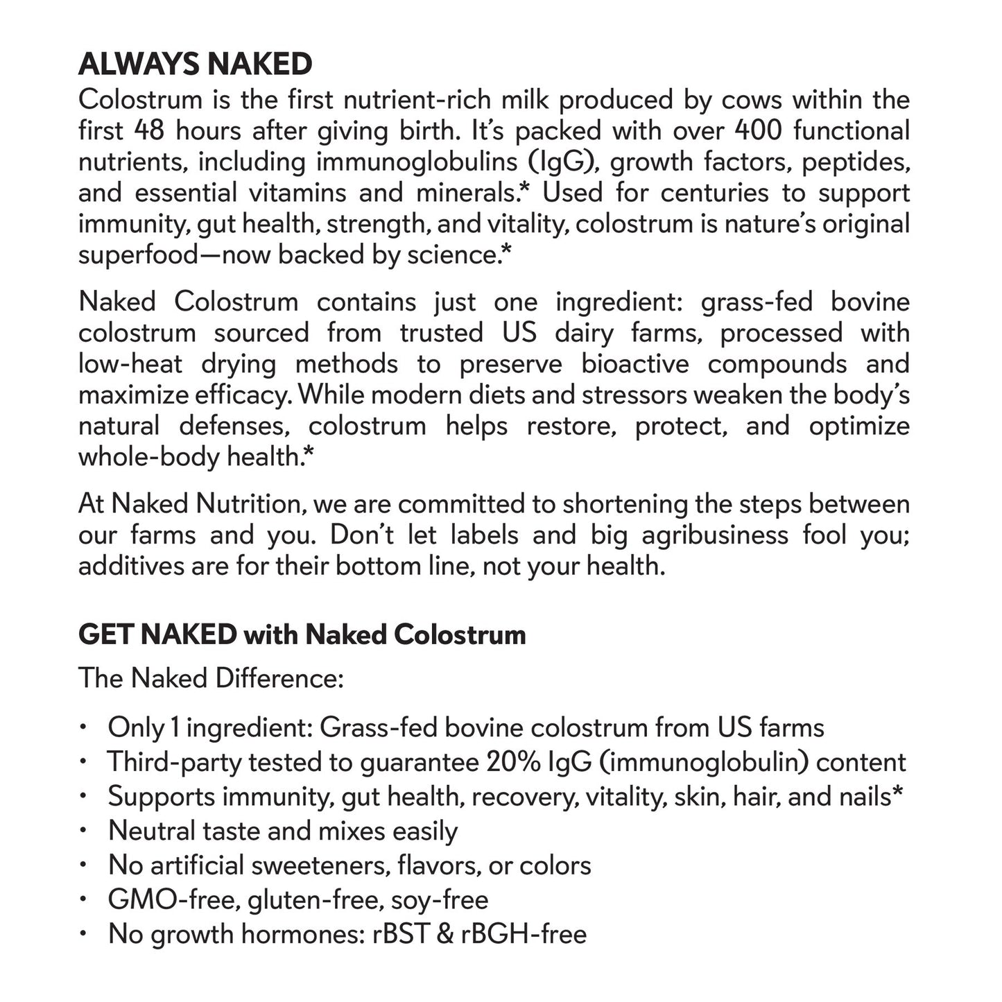 Grass-Fed Colostrum Powder - Colostrum Powder with a Simple, Versatile Collagen Formula