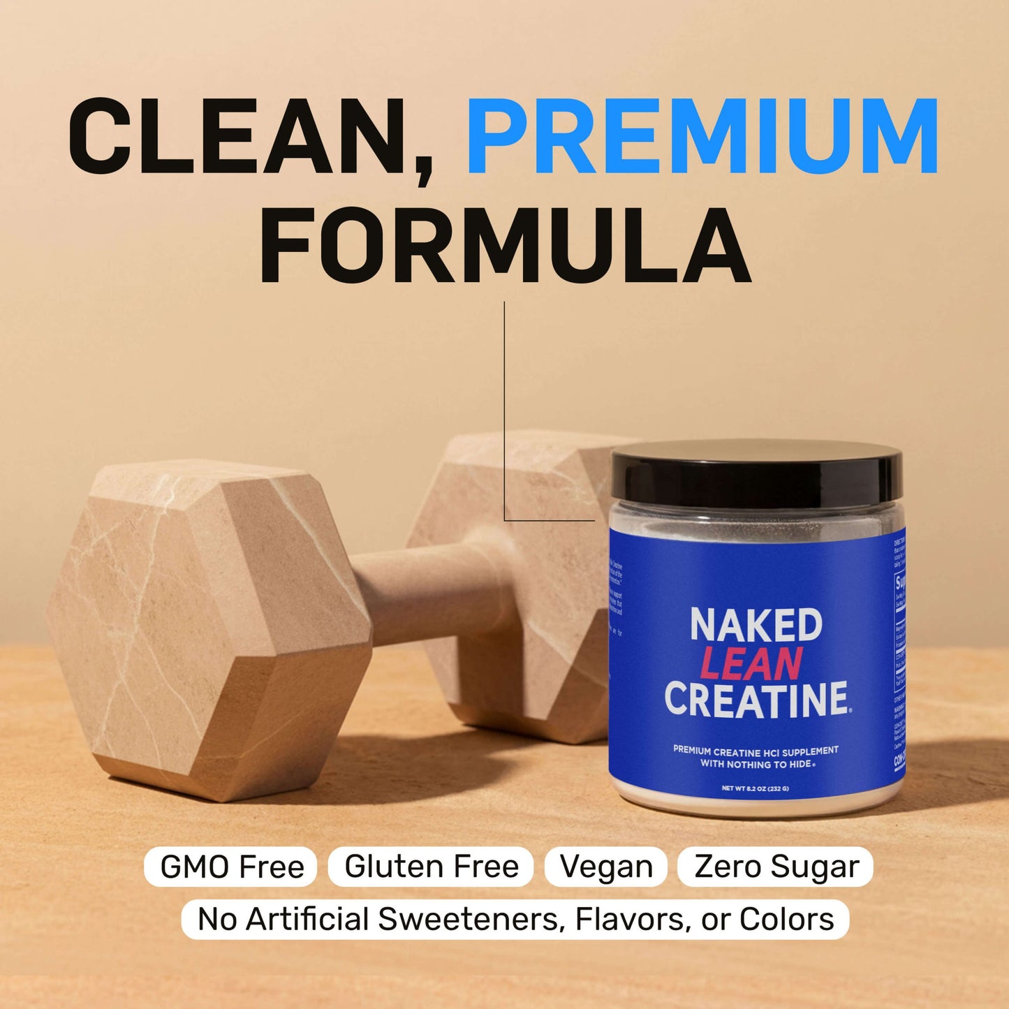 Creatine HCl Powder - Unflavored with a Convenient Training-Day Formula