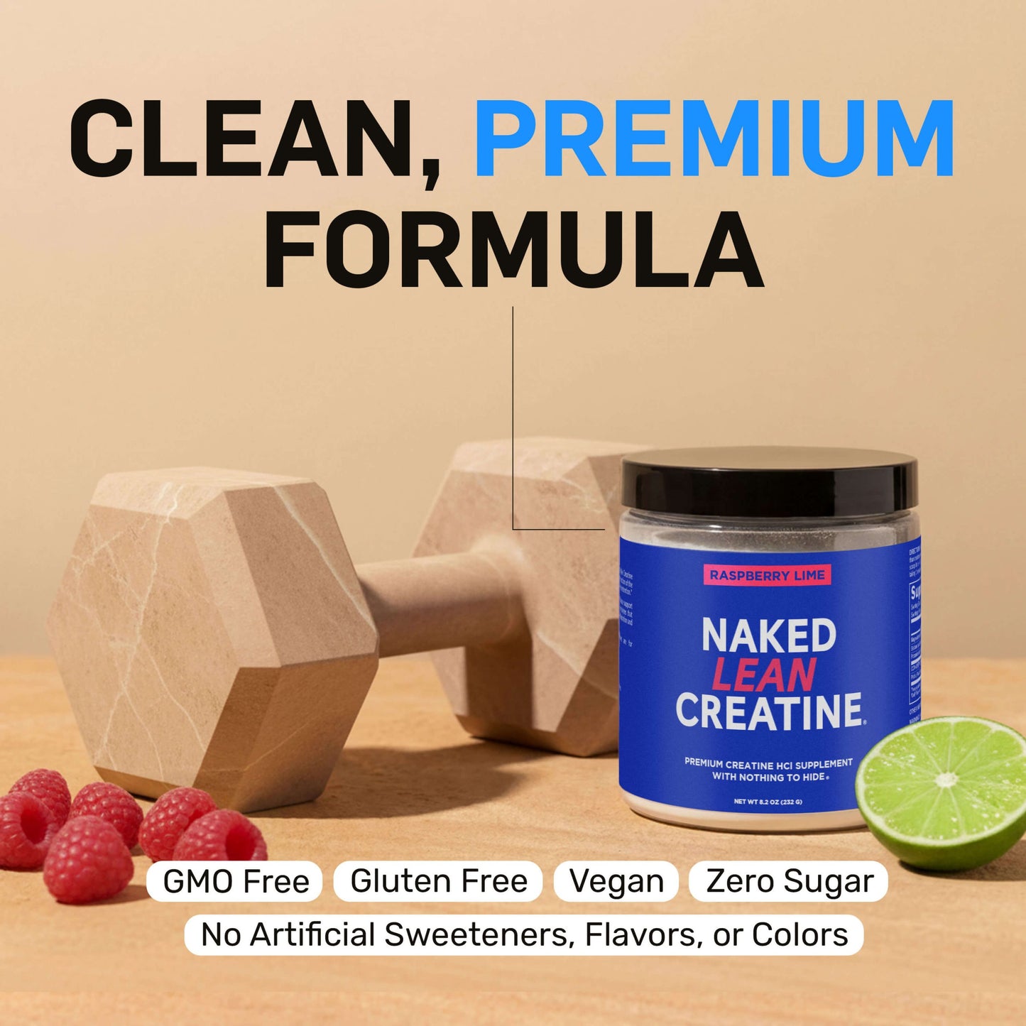 Raspberry Lime Creatine HCl Powder - Raspberry Lime with a Convenient Training-Day Formula