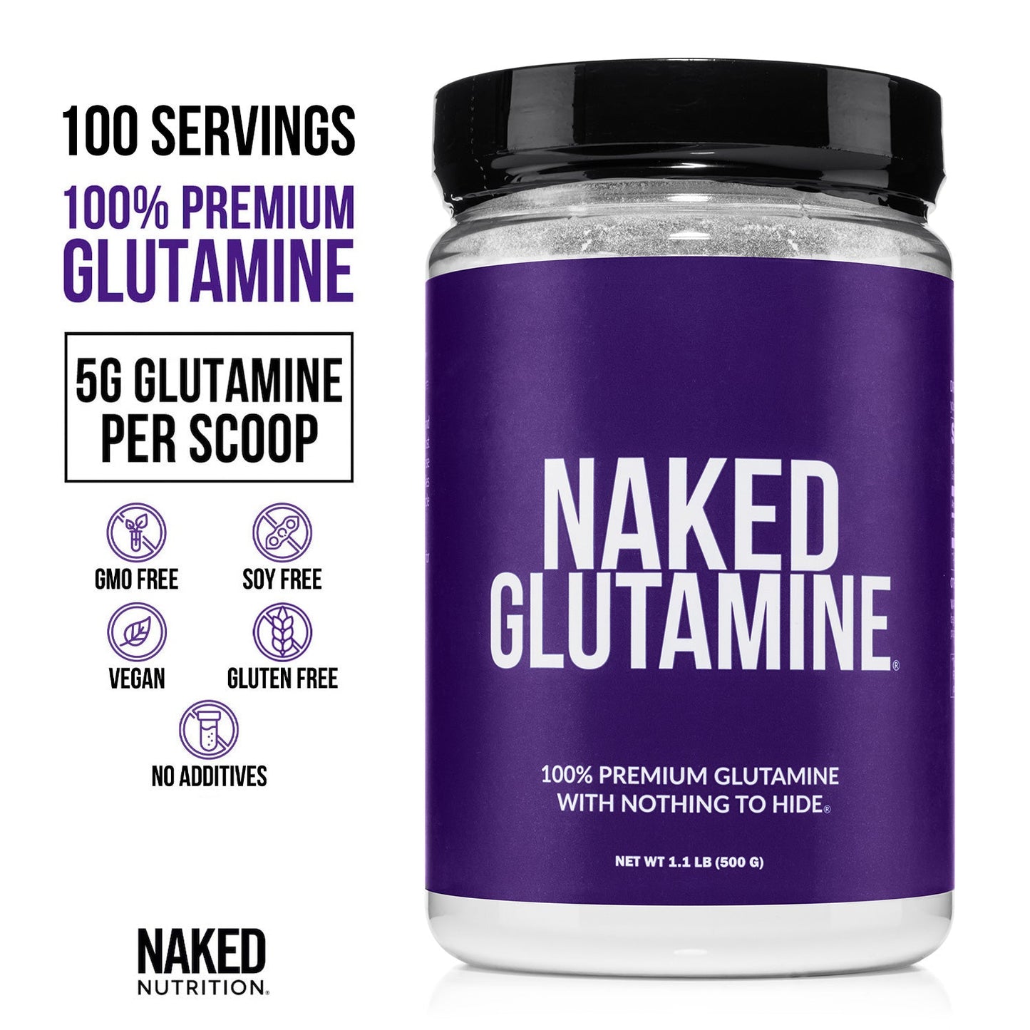 Glutamine Powder - 1.1LB with a Convenient Training-Day Formula