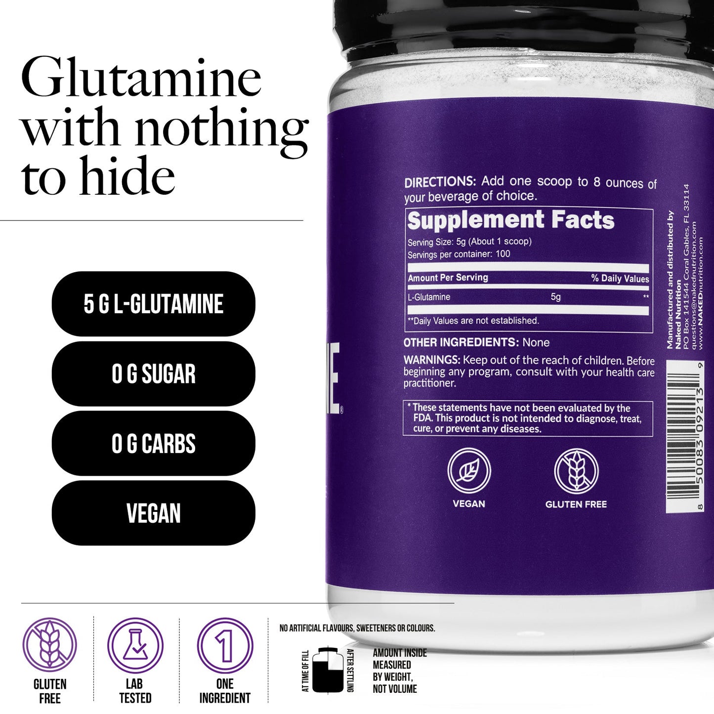Glutamine Powder - 1.1LB with a Convenient Training-Day Formula