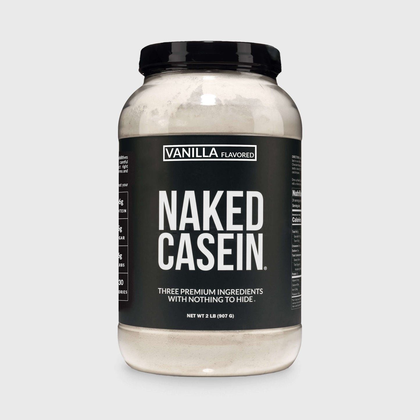 Vanilla Casein Protein Powder - Vanilla - Standard Size with a Simple, Easy-Mix Protein Formula