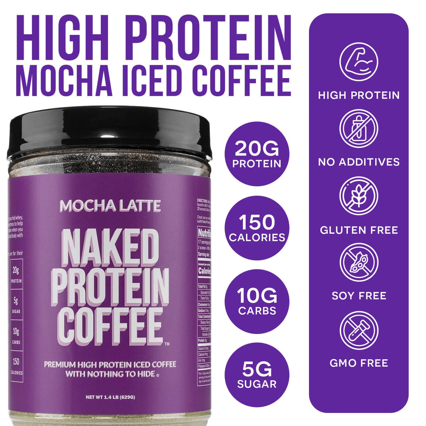 Mocha Latte Protein Iced Coffee - Mocha Latte with Coffee Flavor in an Easy-Mix Formula