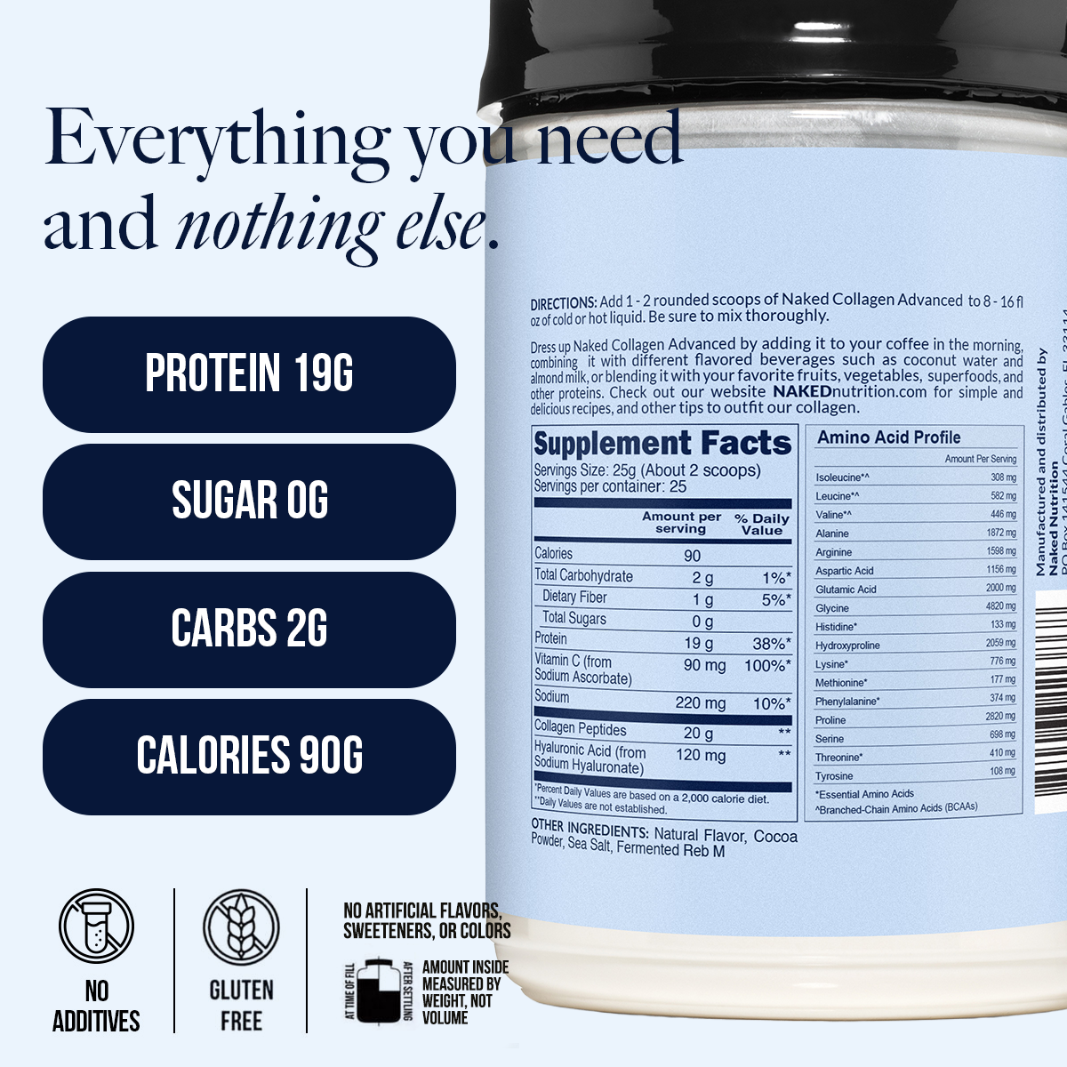 Chocolate Collagen Peptides with Hyaluronic Acid - Chocolate Advanced Collagen Peptides with a Convenient Formula