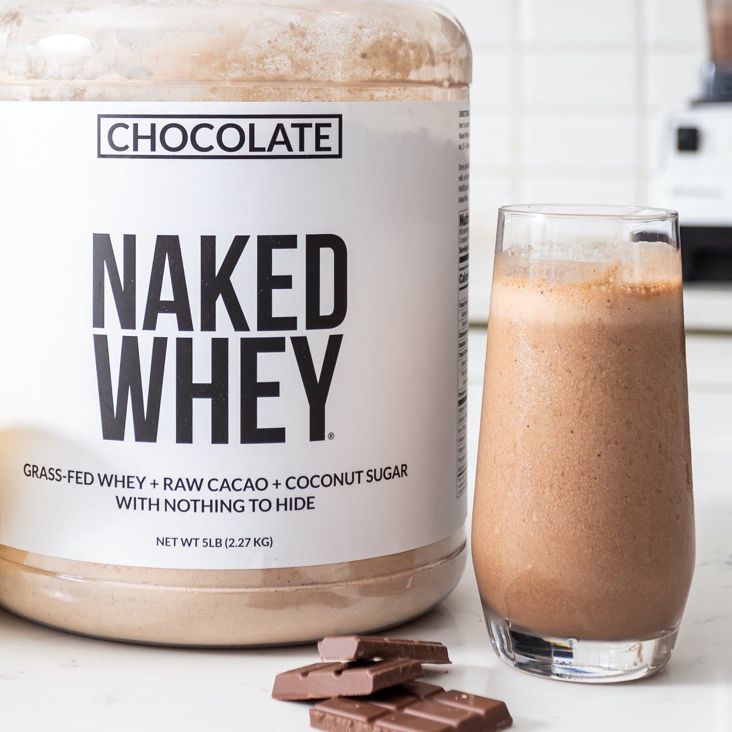Chocolate Whey Protein Powder 1lb - Chocolate with a Simple, Easy-Mix Protein Formula