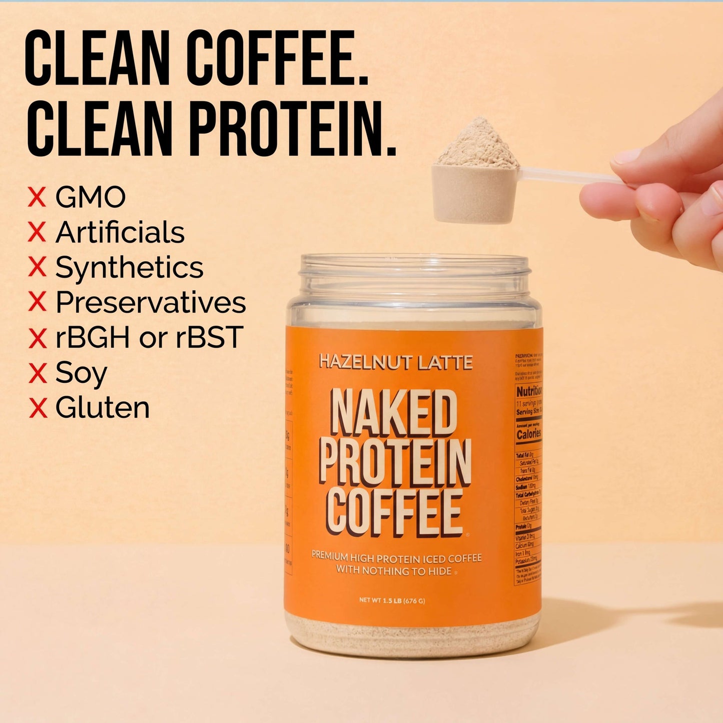 Hazelnut Latte Protein Iced Coffee - Hazelnut Latte with Coffee Flavor in an Easy-Mix Formula