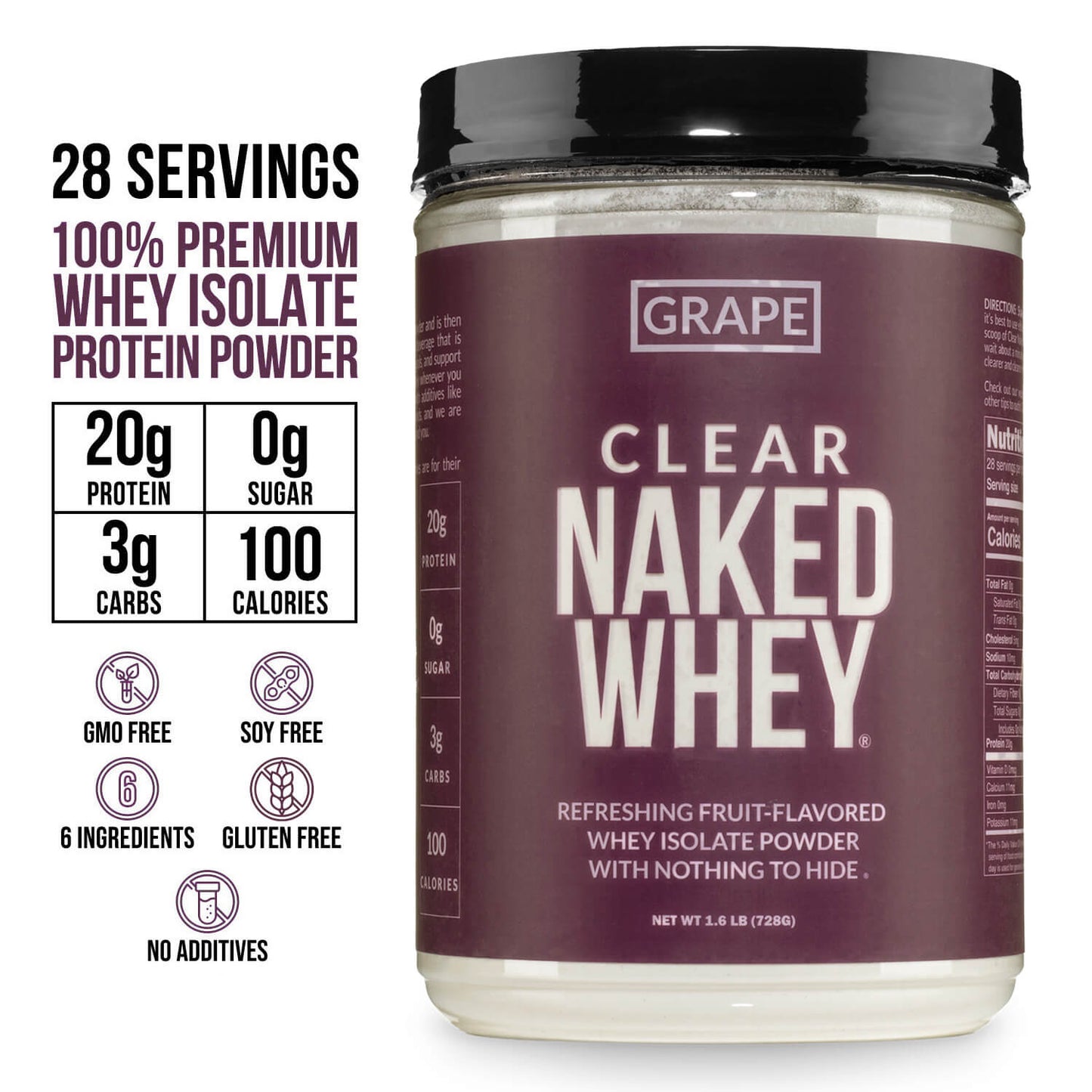 Grape Whey Protein Isolate - Grape with a Convenient, Easy-Use Formula