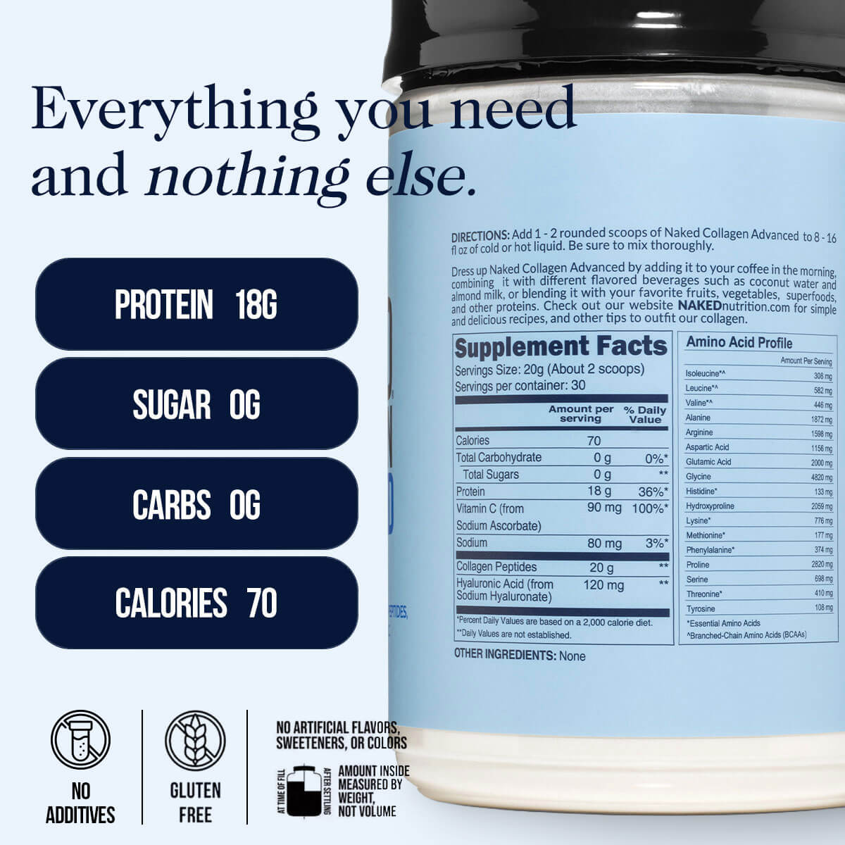 Collagen Peptides with Hyaluronic Acid - Advanced Collagen Peptides with a Simple, Versatile Collagen Formula