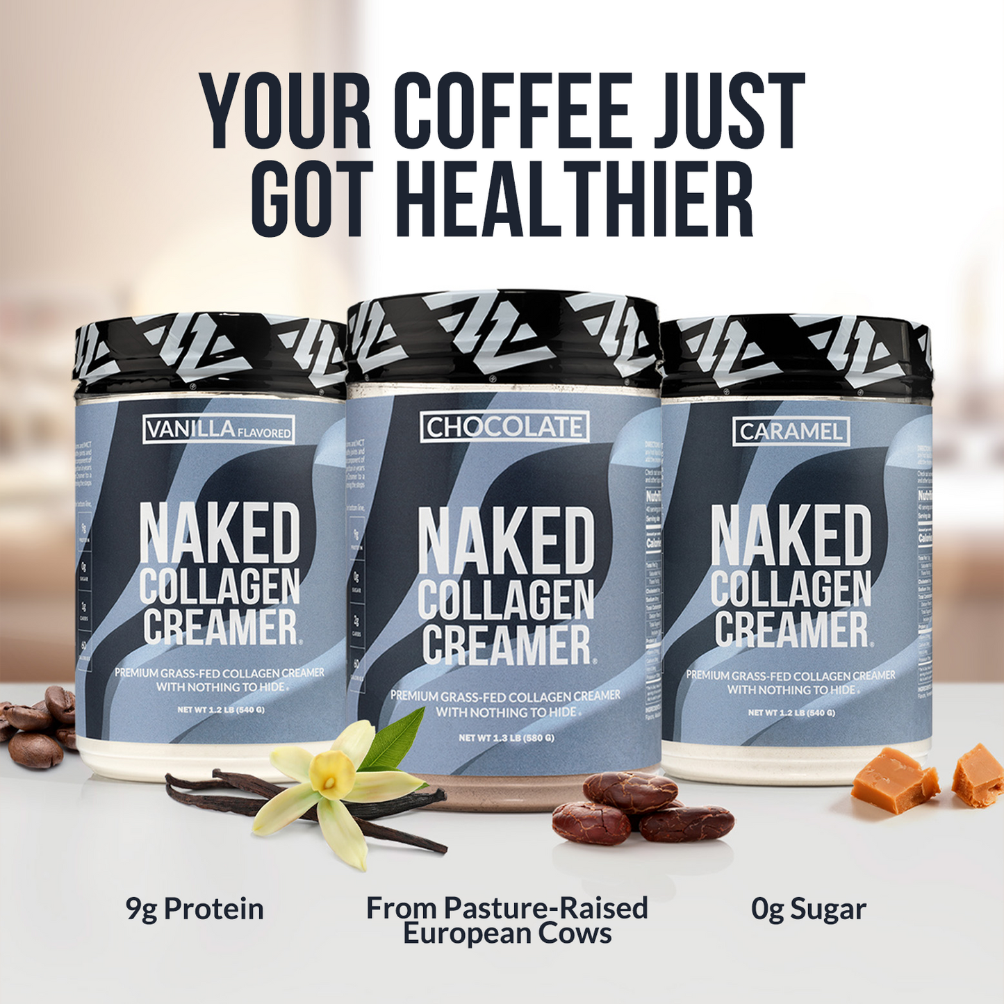 Caramel Coffee Creamer - Caramel Collagen Creamer with Coffee Flavor in an Easy-Mix Formula