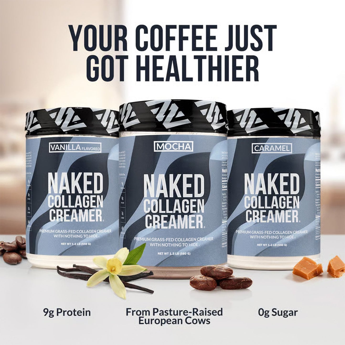 Mocha Coffee Creamer - Mocha Collagen Creamer with Coffee Flavor in an Easy-Mix Formula