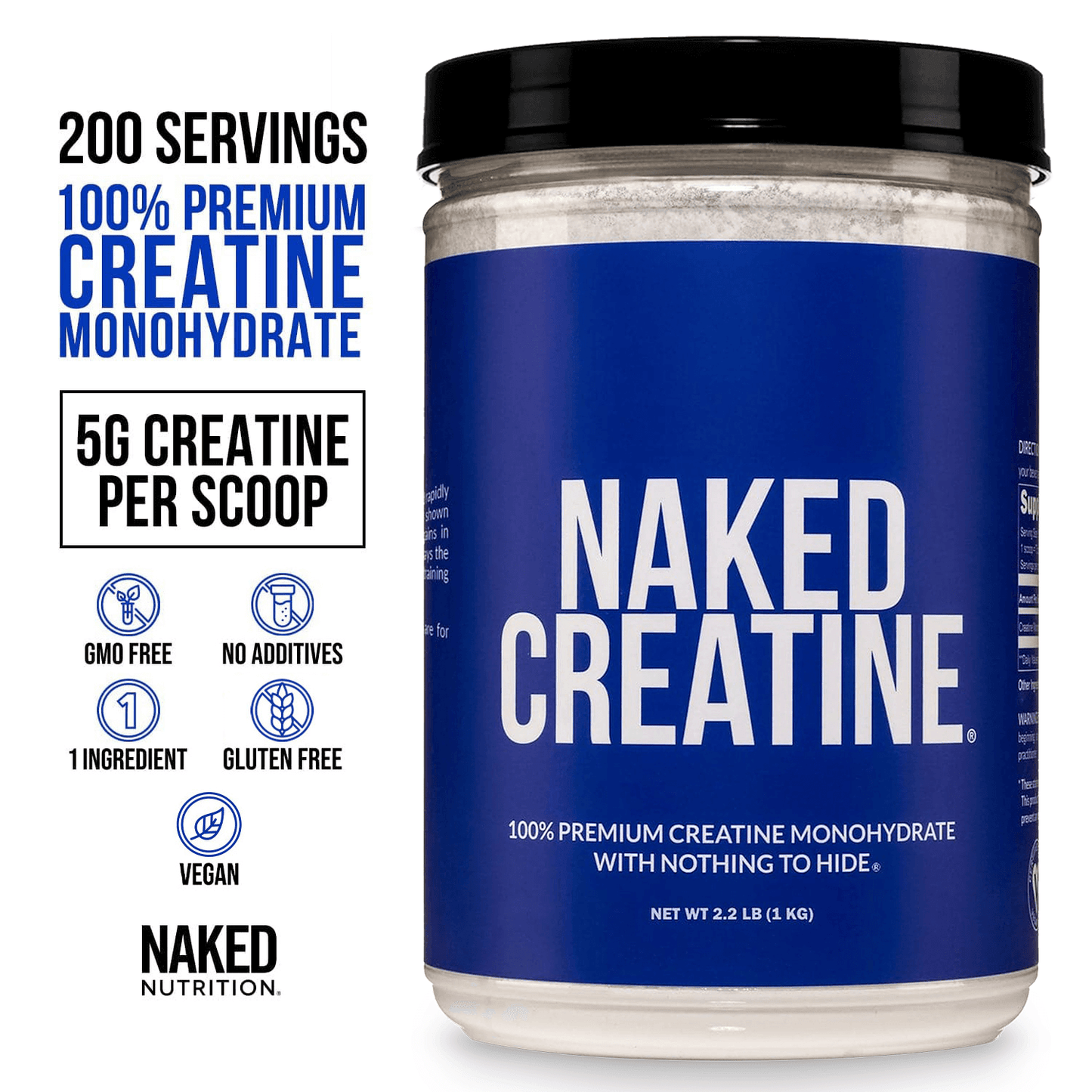 Creatine Monohydrate Powder - Unflavored - Value Size with a Convenient Training-Day Formula