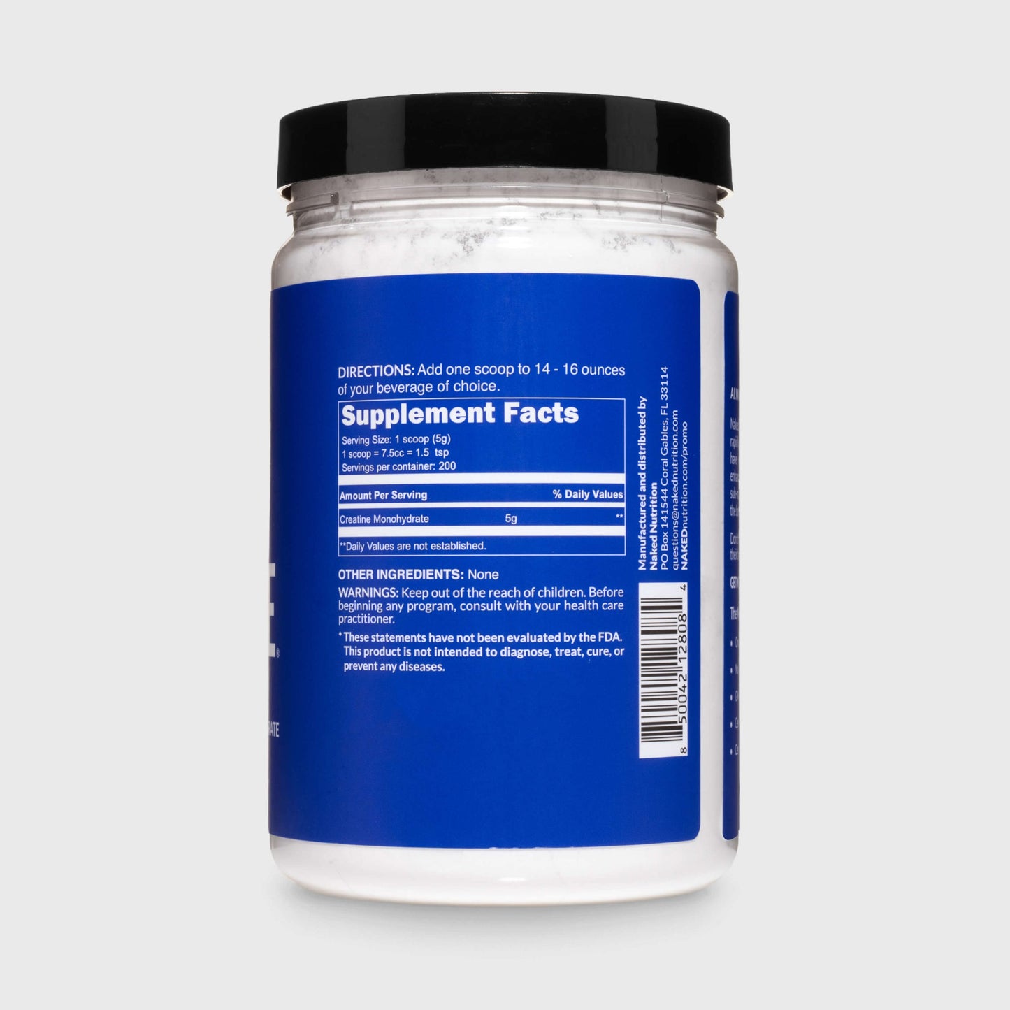 Creatine Monohydrate Powder - Unflavored - Standard Size with a Convenient Training-Day Formula