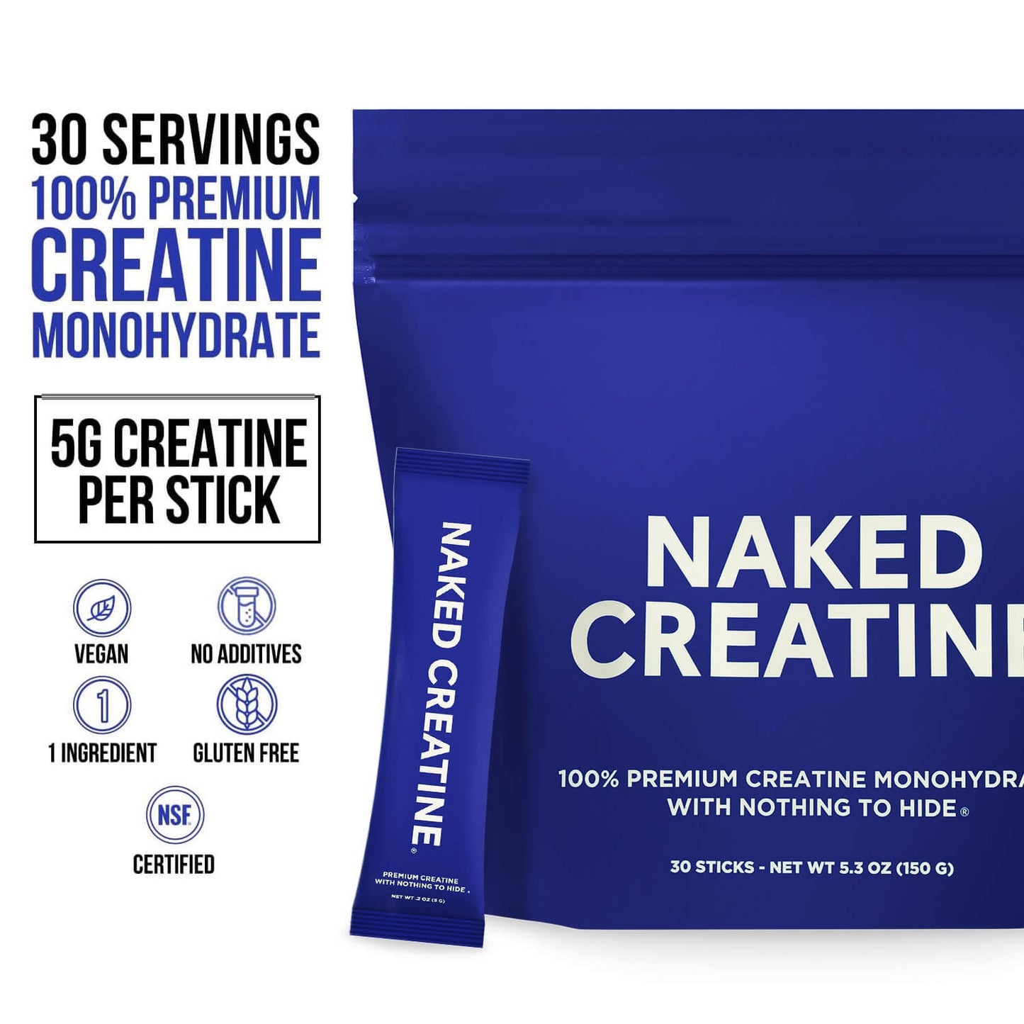 Creatine Travel Packets - Unflavored Sticks with a Convenient Training-Day Formula