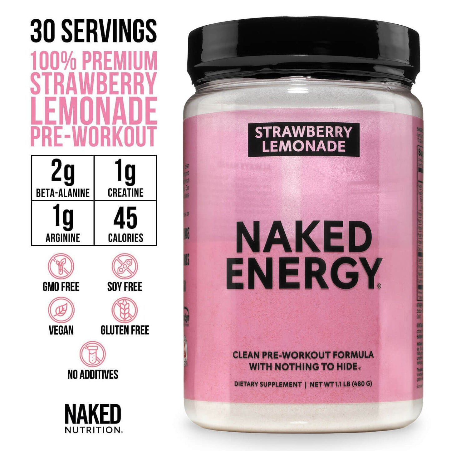 Strawberry Lemonade Pre Workout Supplement - Strawberry Lemonade with a Convenient Training-Day Formula