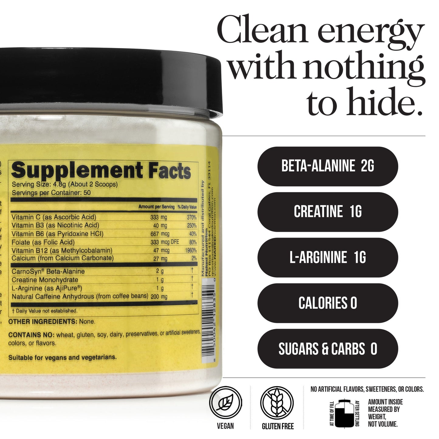 Pre Workout Supplement - Unflavored with a Convenient Training-Day Formula