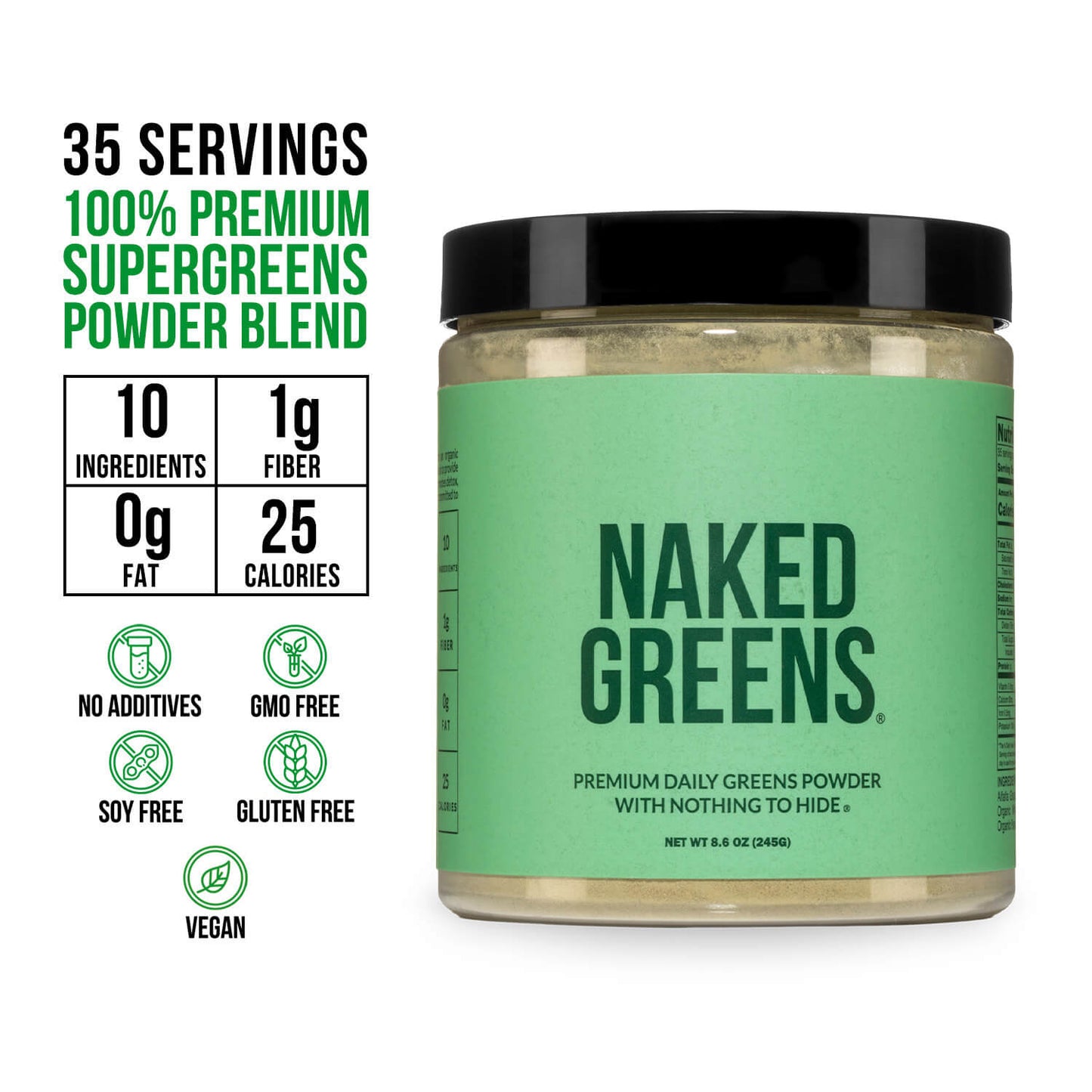 Organic Greens, Prebiotic & Probiotic Powder with a Convenient, Easy-Use Formula