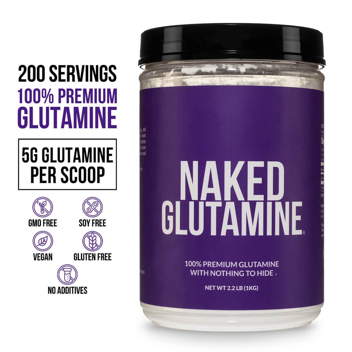 Glutamine Powder - 2.2LB with a Convenient Training-Day Formula