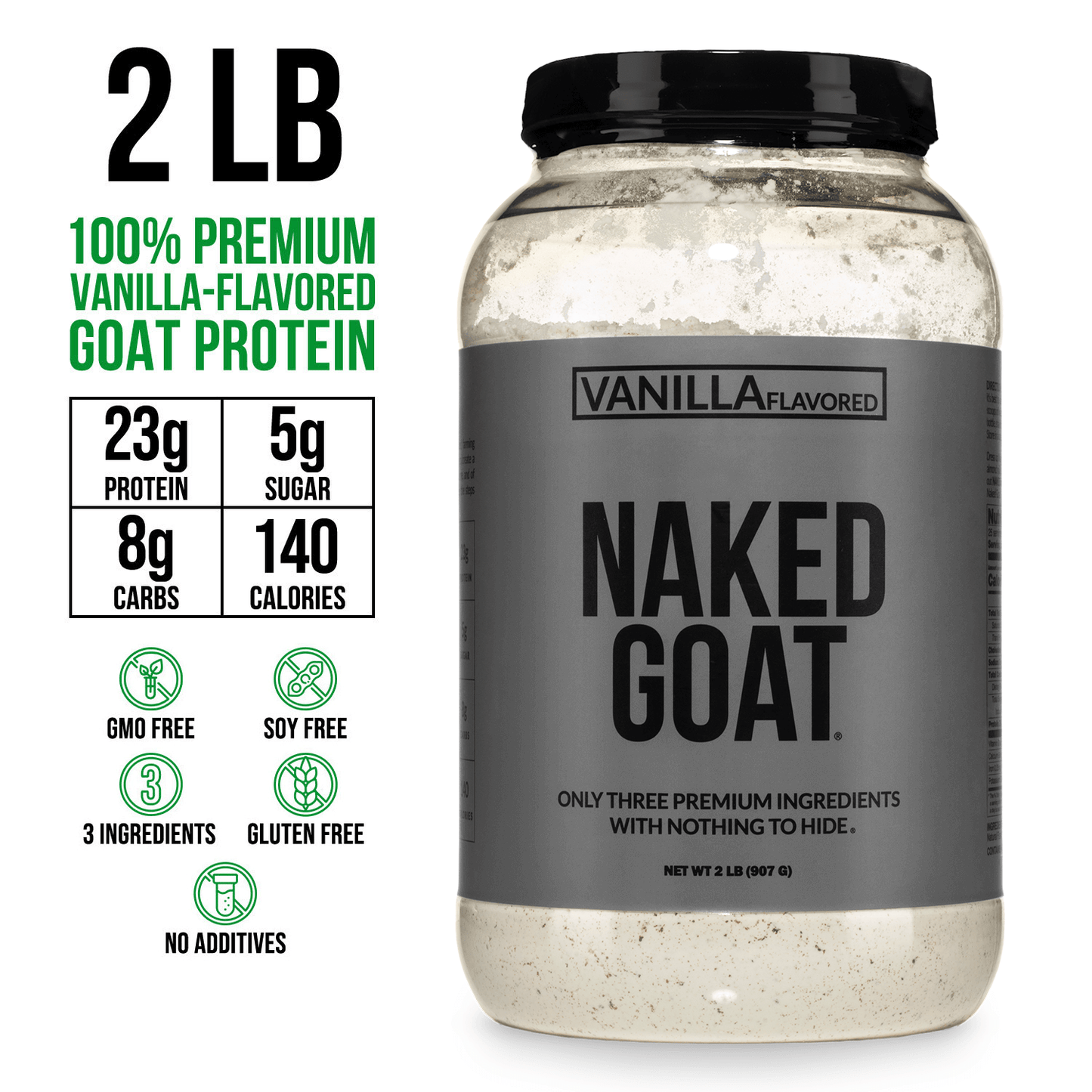Vanilla Goat Whey Protein Powder - Vanilla with a Simple, Easy-Mix Protein Formula
