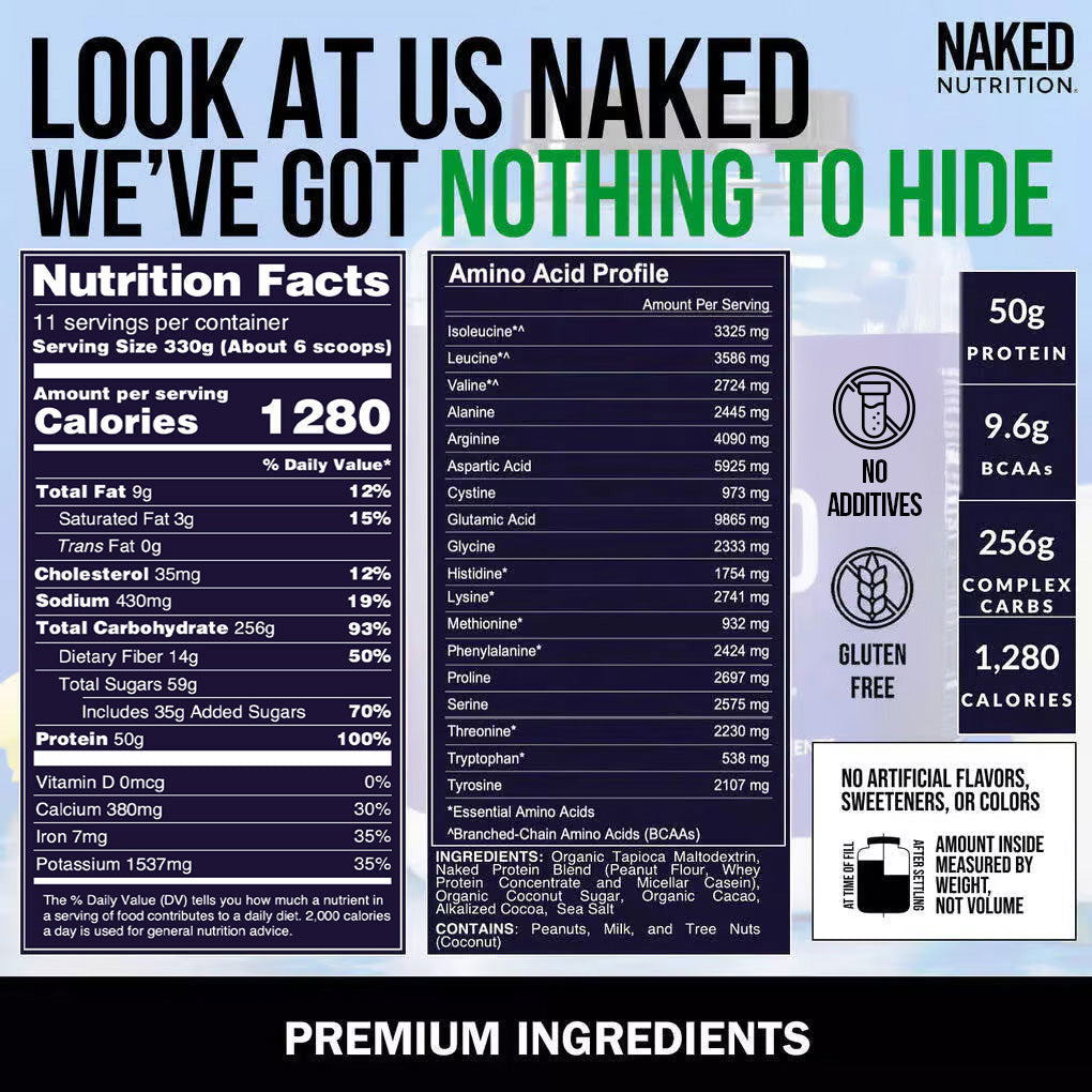 Chocolate Peanut Butter Mass Gainer Protein Supplement - Chocolate PB for Easy Protein and Calorie Mixing