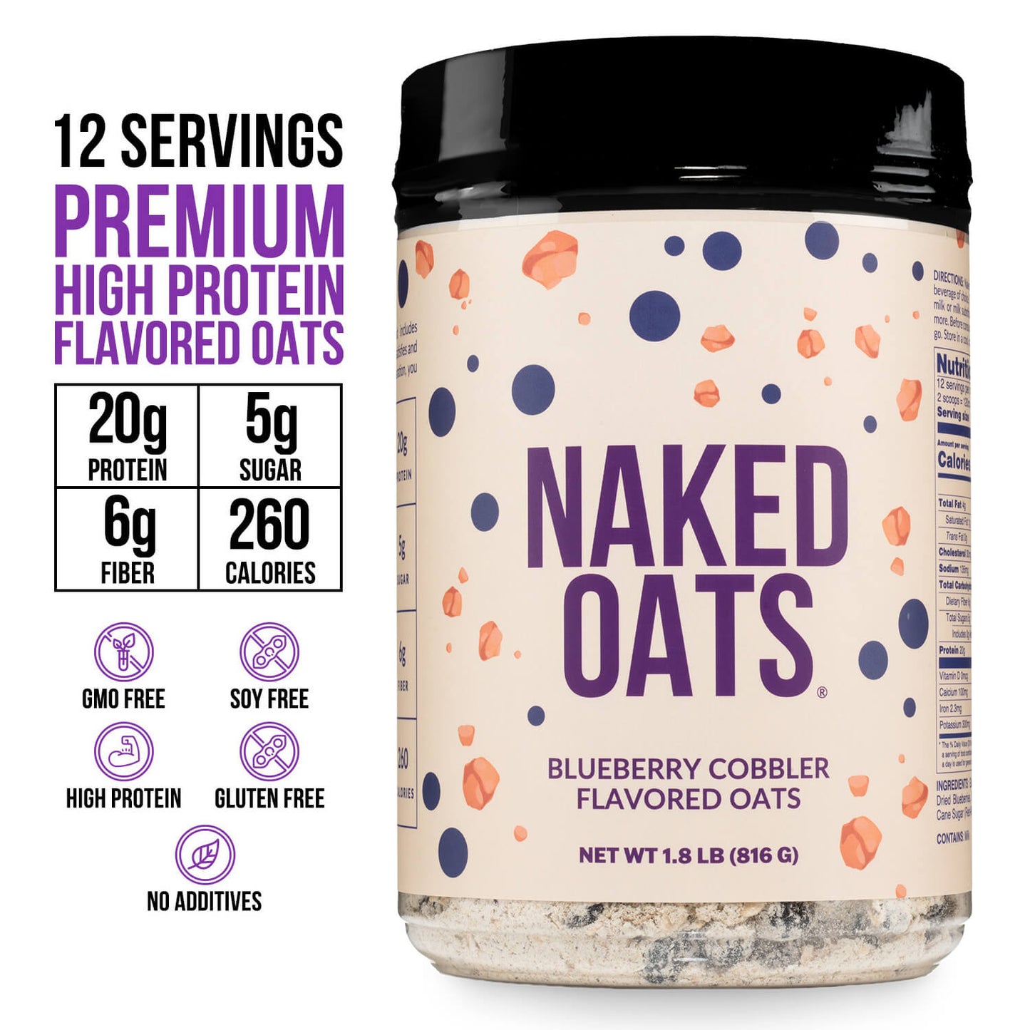 Blueberry Cobbler Protein Oats - Blueberry Cobbler for Convenient High-Protein Mornings