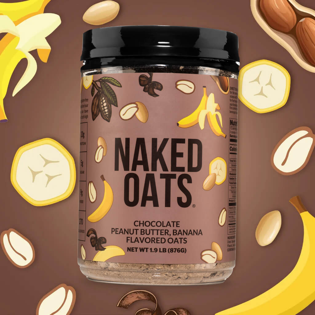 Chocolate Peanut Butter Banana Protein Oats - Chocolate PB Banana for Convenient High-Protein Mornings