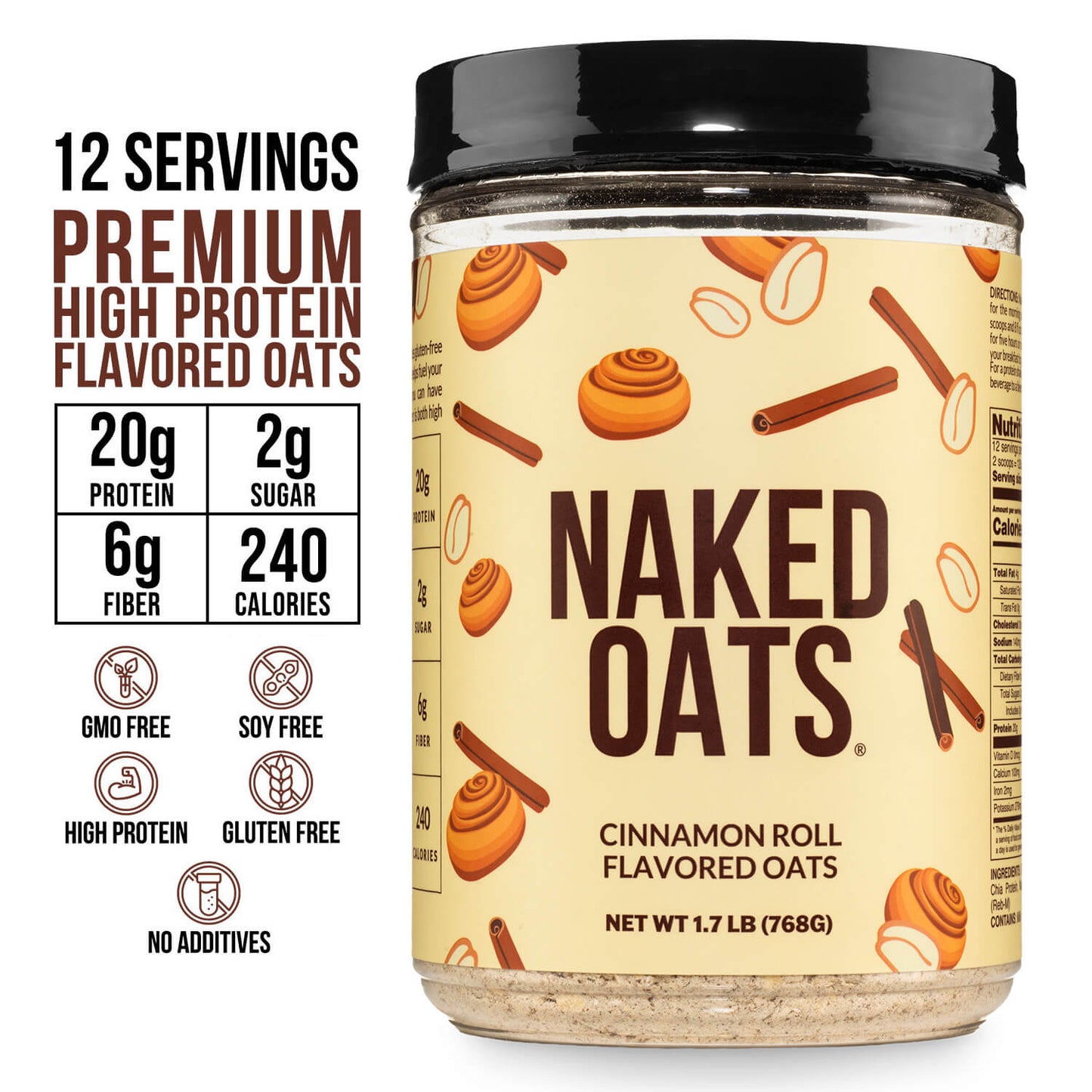 Cinnamon Roll Protein Oats - Cinnamon Roll for Convenient High-Protein Mornings