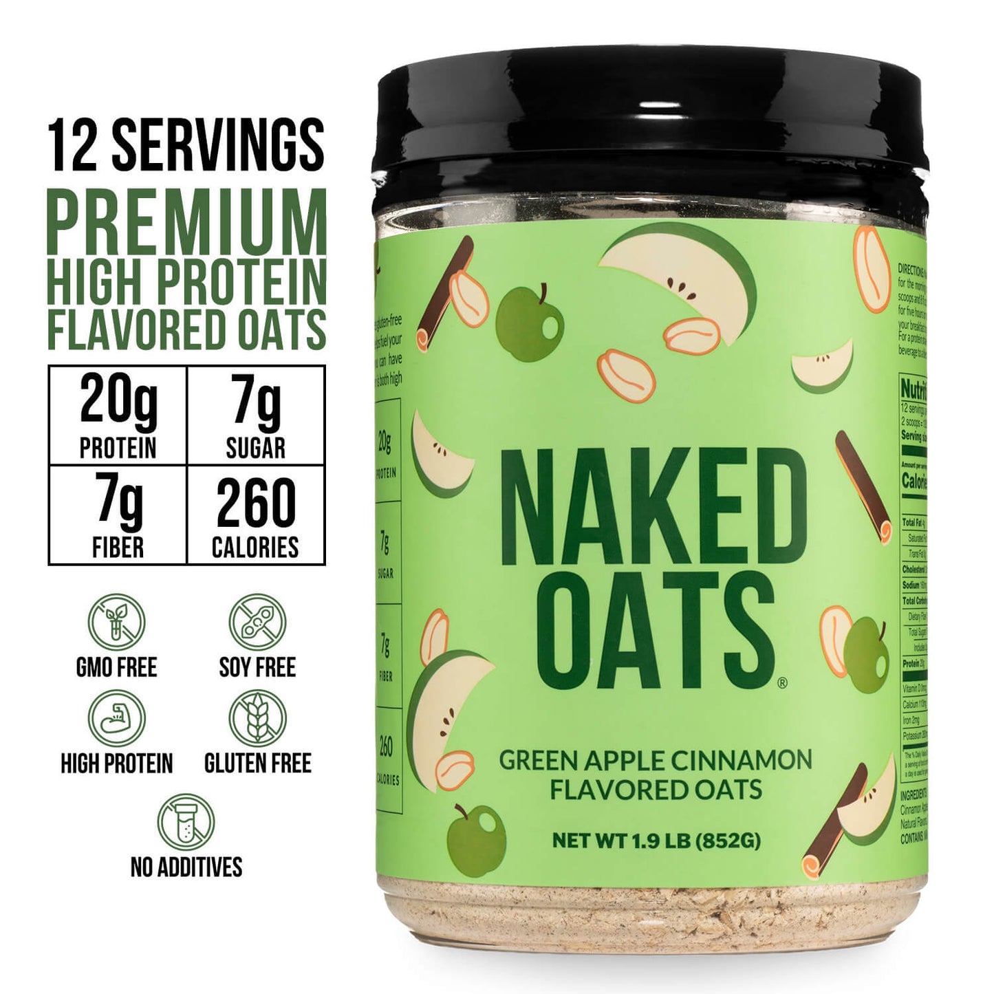 Green Apple Cinnamon Protein Oats - Green Apple Cinnamon for Convenient High-Protein Mornings