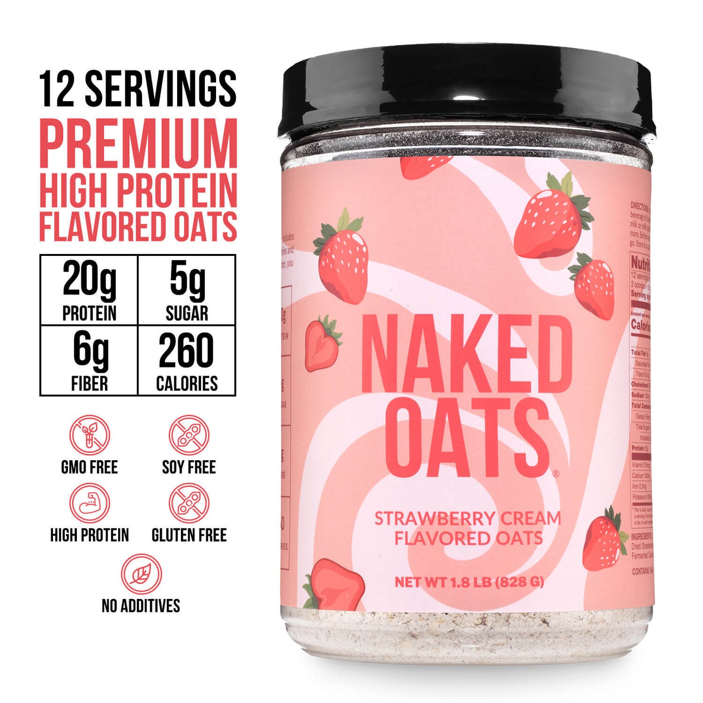 Strawberry Cream Protein Oats - Strawberry Cream for Convenient High-Protein Mornings