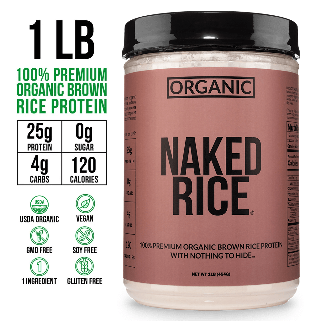 Organic Brown Rice Protein Powder 1lb - Unflavored 1LB with a Simple, Easy-Mix Protein Formula