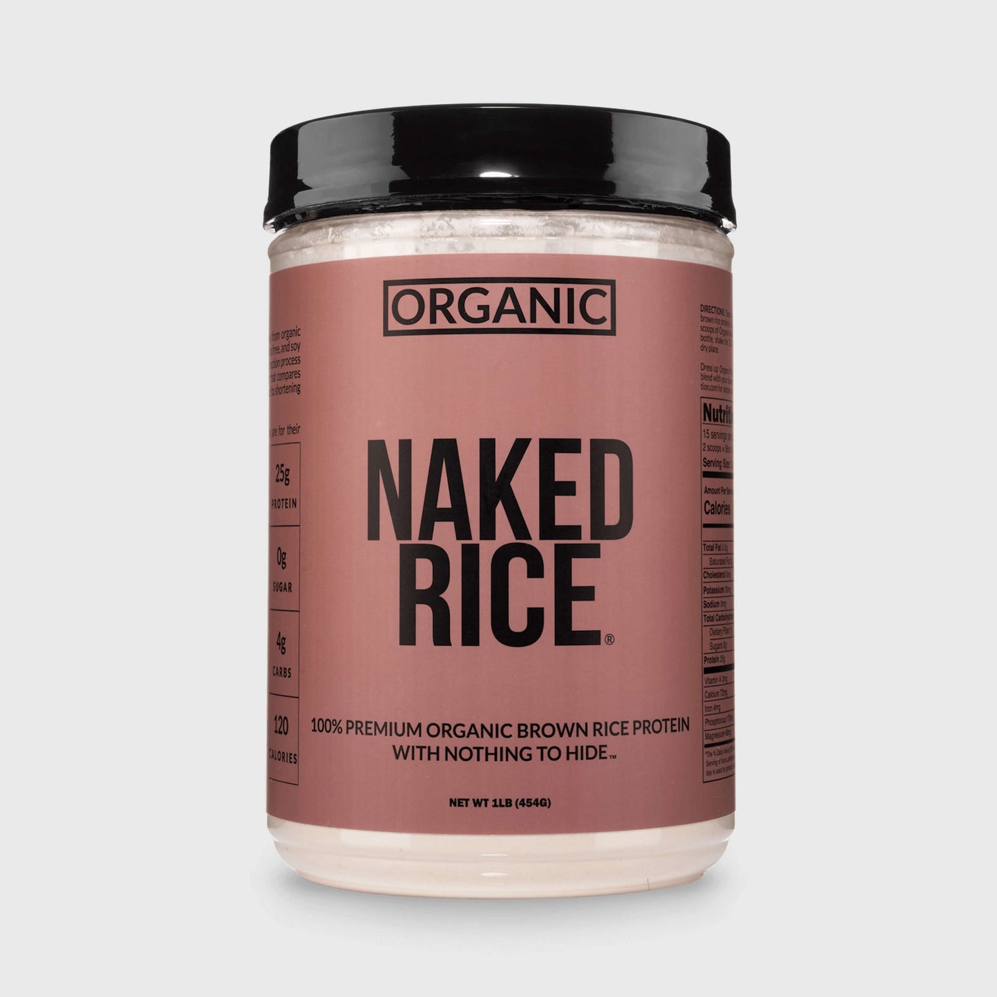 Organic Brown Rice Protein Powder 1lb - Unflavored 1LB with a Simple, Easy-Mix Protein Formula