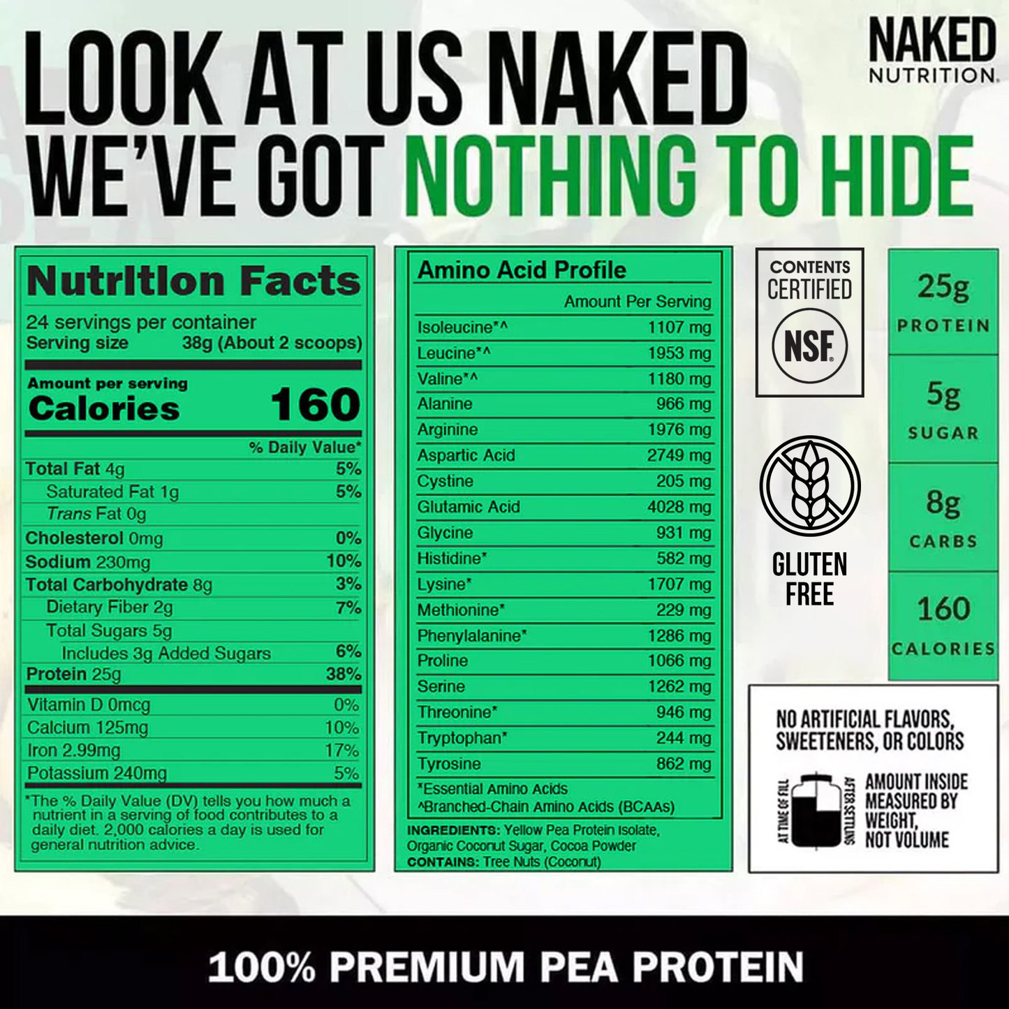 Chocolate Pea Protein Powder - Chocolate - Standard Size with a Simple, Easy-Mix Protein Formula