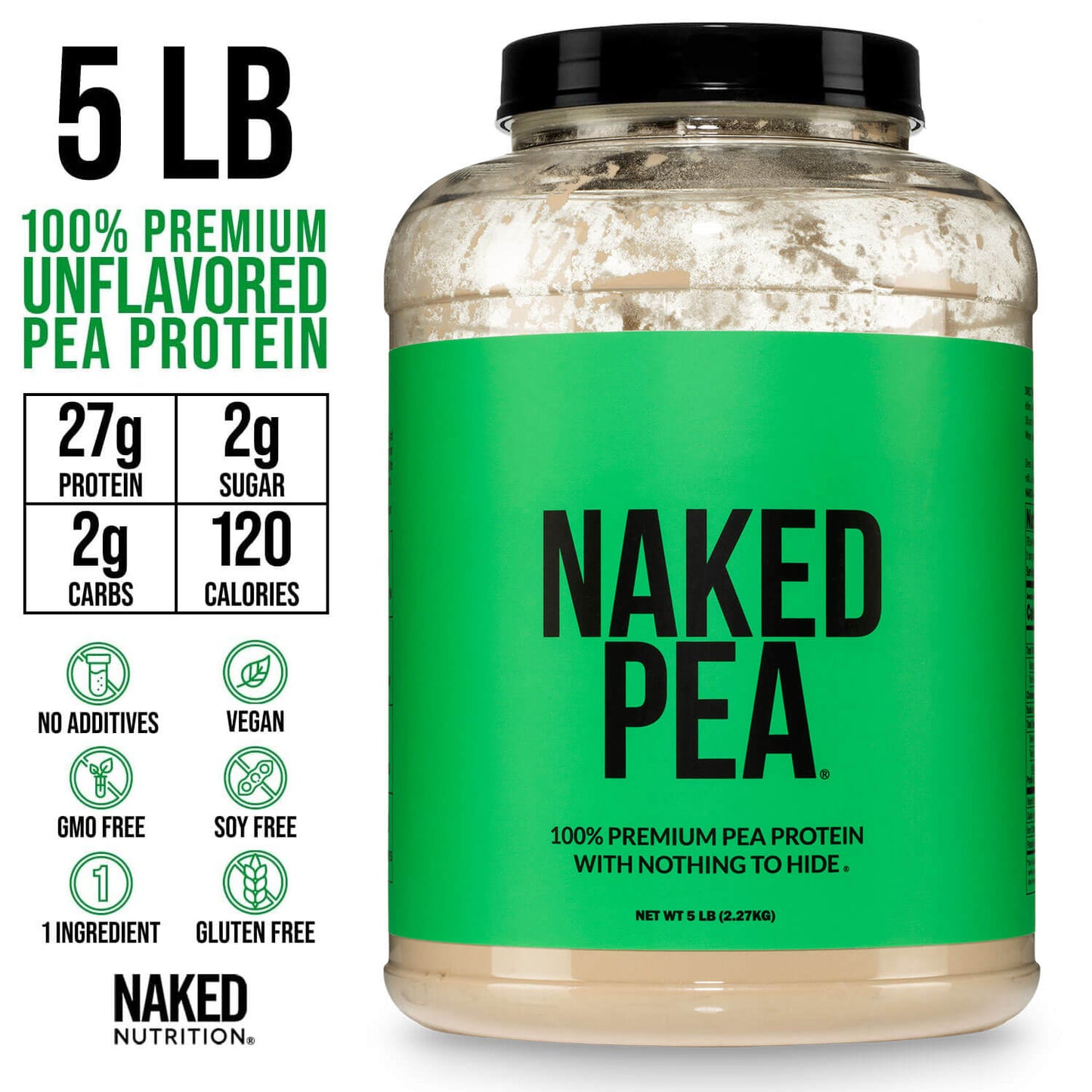 Pea Protein Powder - Unflavored - Value Size with a Simple, Easy-Mix Protein Formula