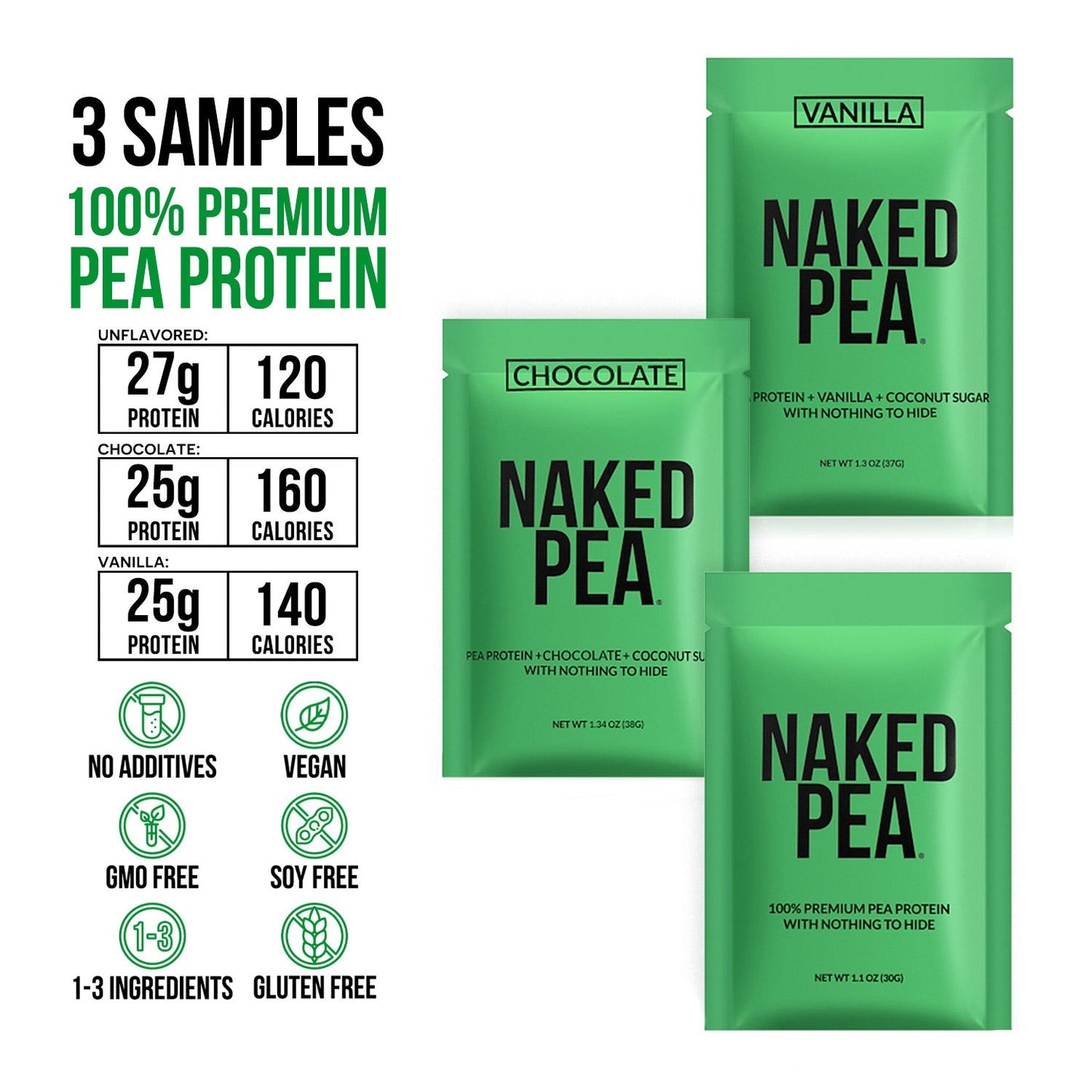 Vegan Protein Powder Sample Pack with a Simple, Easy-Mix Protein Formula