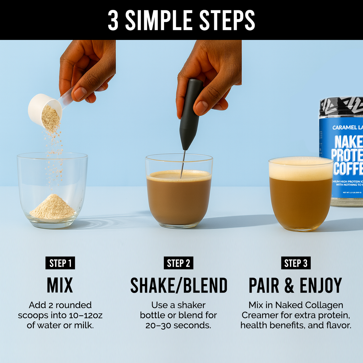 Caramel Latte Protein Iced Coffee - Caramel Latte with Coffee Flavor in an Easy-Mix Formula