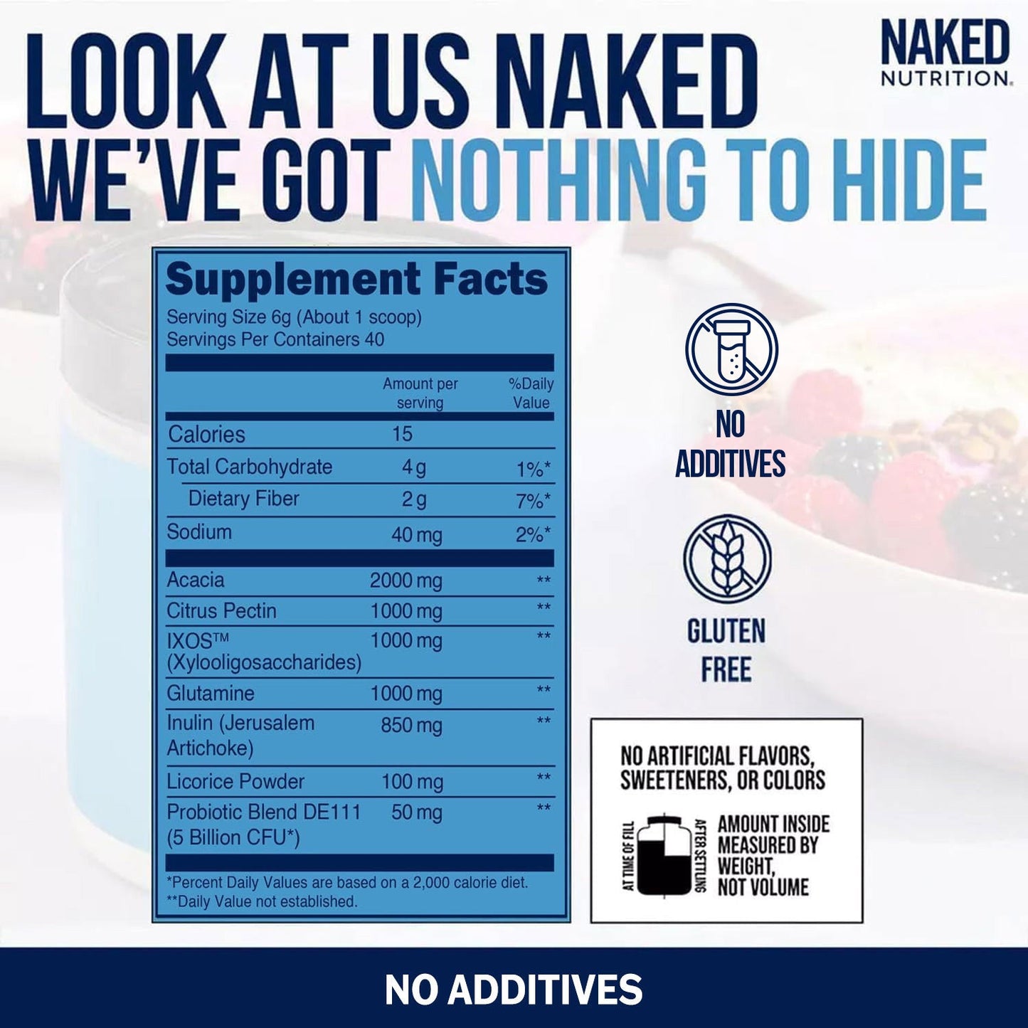 Prebiotic, Probiotic & Fiber Supplement with a Convenient, Easy-Use Formula