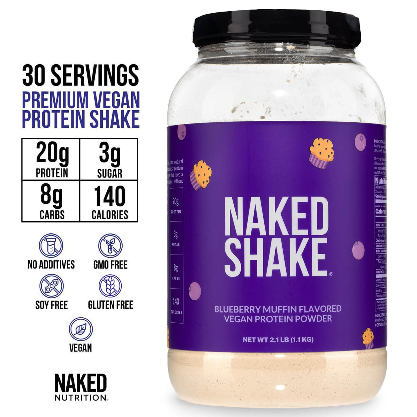 Blueberry Muffin Protein Shake - Blueberry Muffin with Protein in an Easy-to-Mix Format