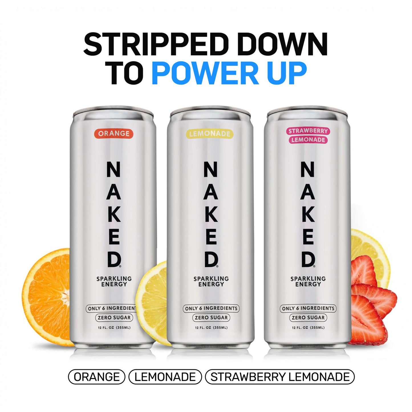 Orange Naked Sparkling Energy - Orange with Protein in an Easy-to-Mix Format