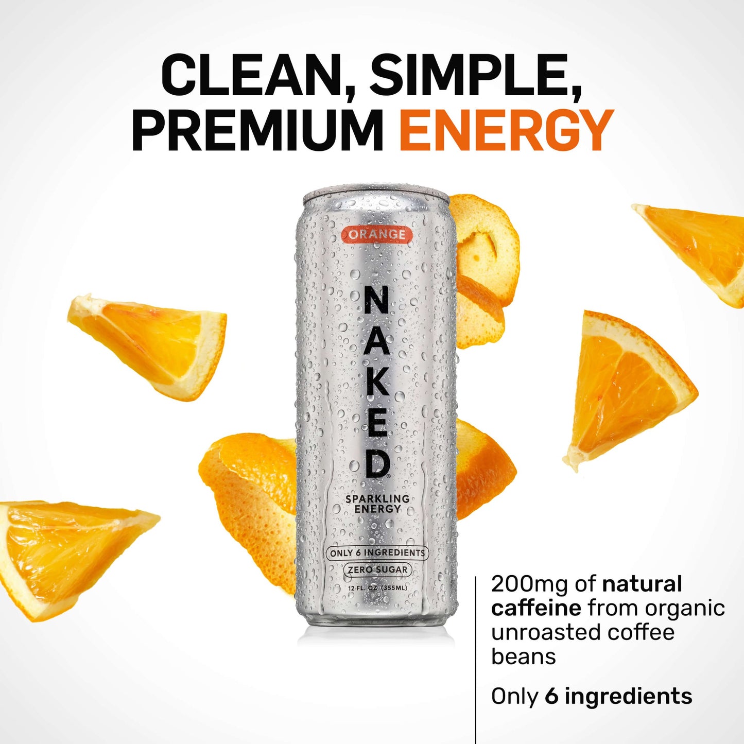 Orange Naked Sparkling Energy - Orange with Protein in an Easy-to-Mix Format