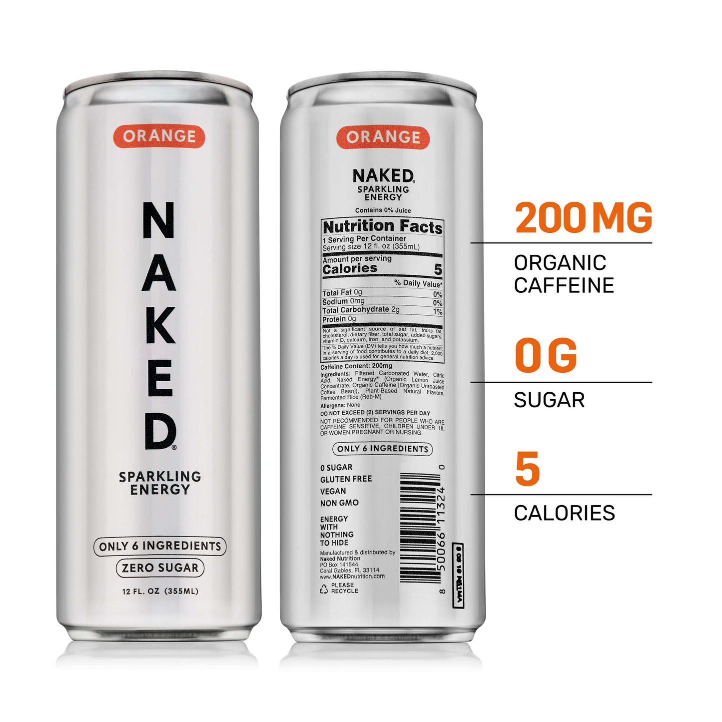 Orange Naked Sparkling Energy - Orange with Protein in an Easy-to-Mix Format