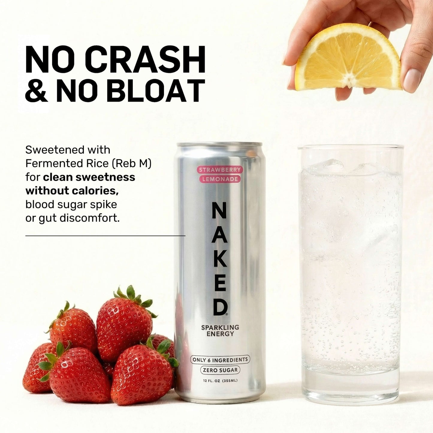 Strawberry Lemonade Naked Sparkling Energy - Strawberry Lemonade with Protein in an Easy-to-Mix Format