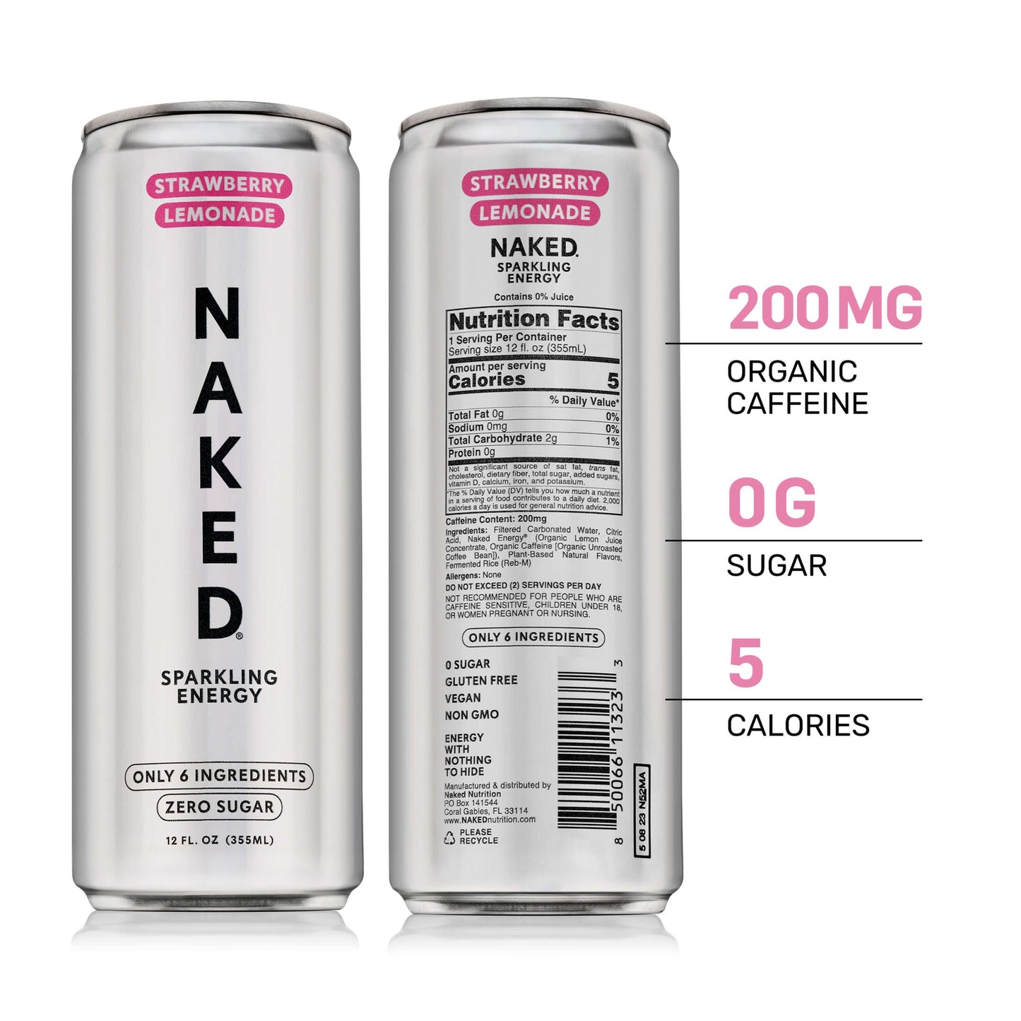 Strawberry Lemonade Naked Sparkling Energy - Strawberry Lemonade with Protein in an Easy-to-Mix Format