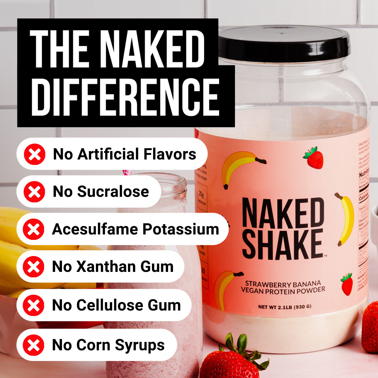 Strawberry Banana Protein Shake - Strawberry Banana with Protein in an Easy-to-Mix Format