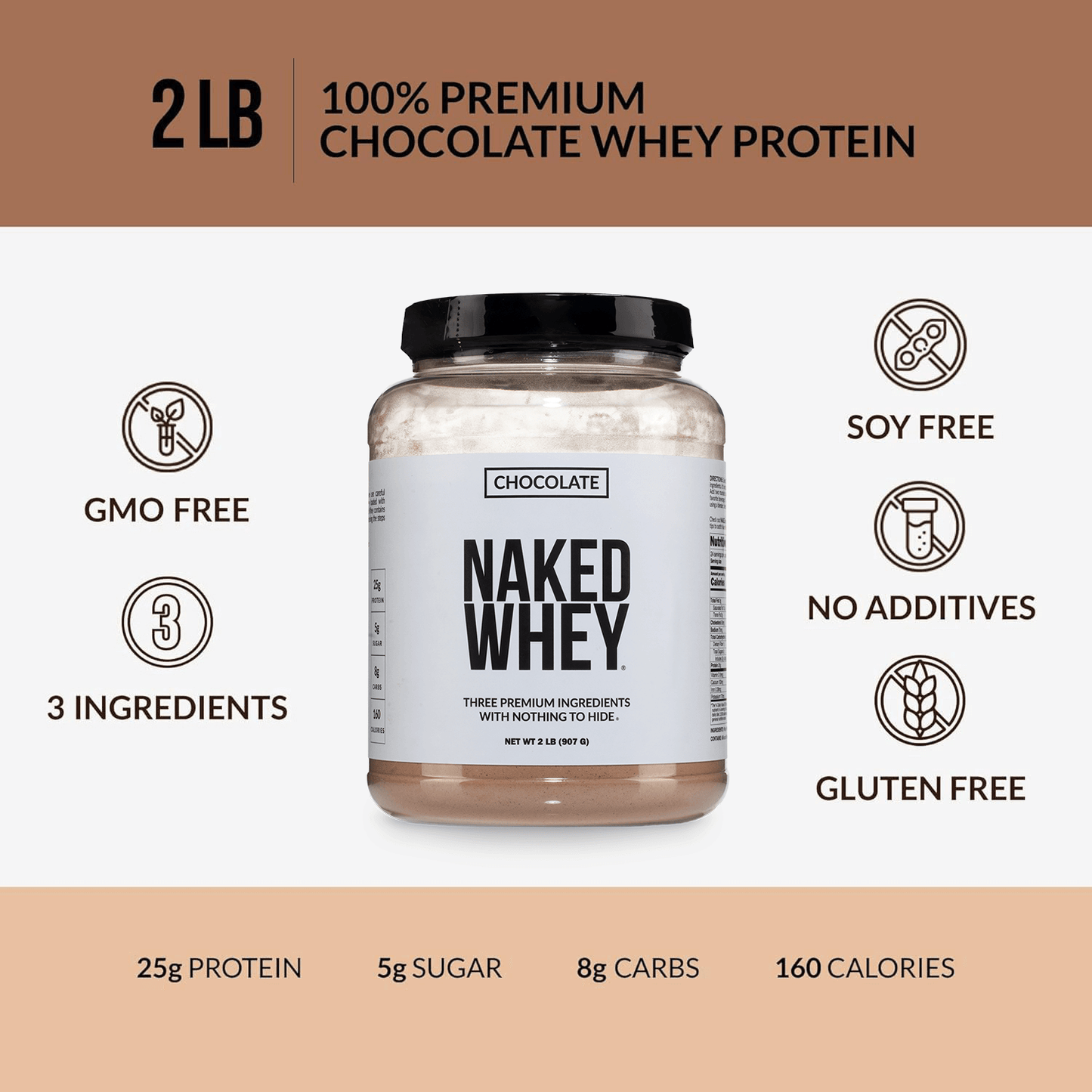 Chocolate Whey Protein Powder - Chocolate - Standard Size with a Simple, Easy-Mix Protein Formula