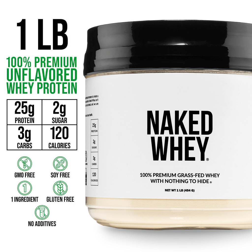 Grass Fed Whey Protein Powder - Unflavored - Compact Size with a Simple, Easy-Mix Protein Formula