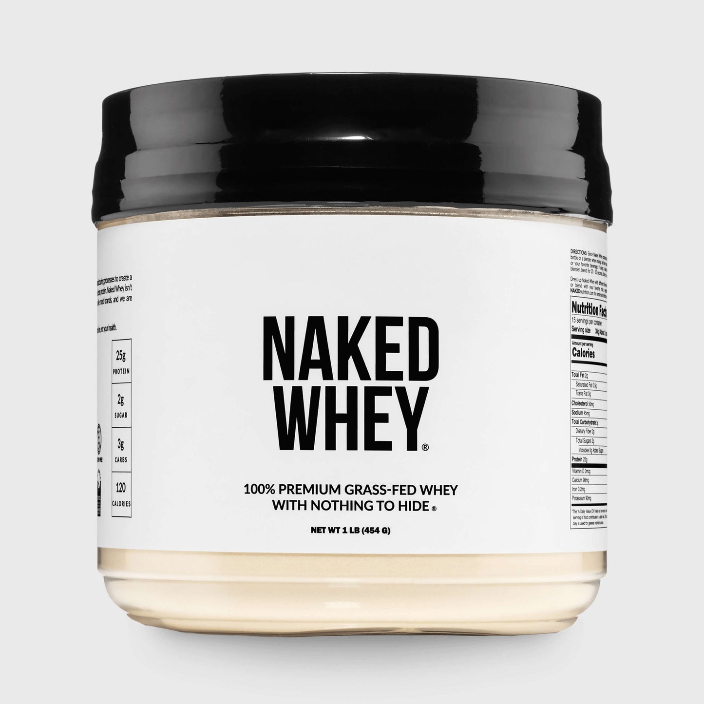 Grass Fed Whey Protein Powder - Unflavored - Compact Size with a Simple, Easy-Mix Protein Formula
