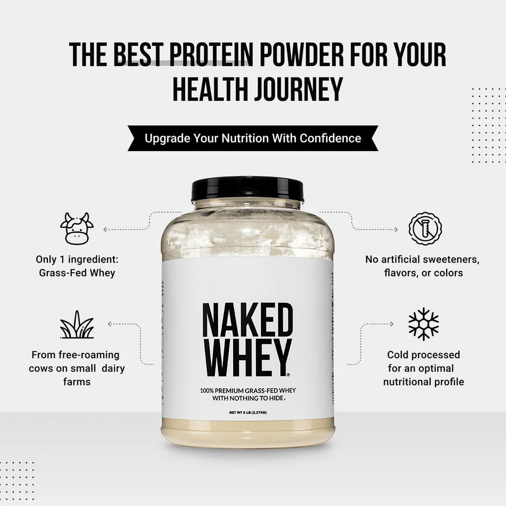 Grass Fed Whey Protein Powder - Unflavored - Bulk Size with a Simple, Easy-Mix Protein Formula