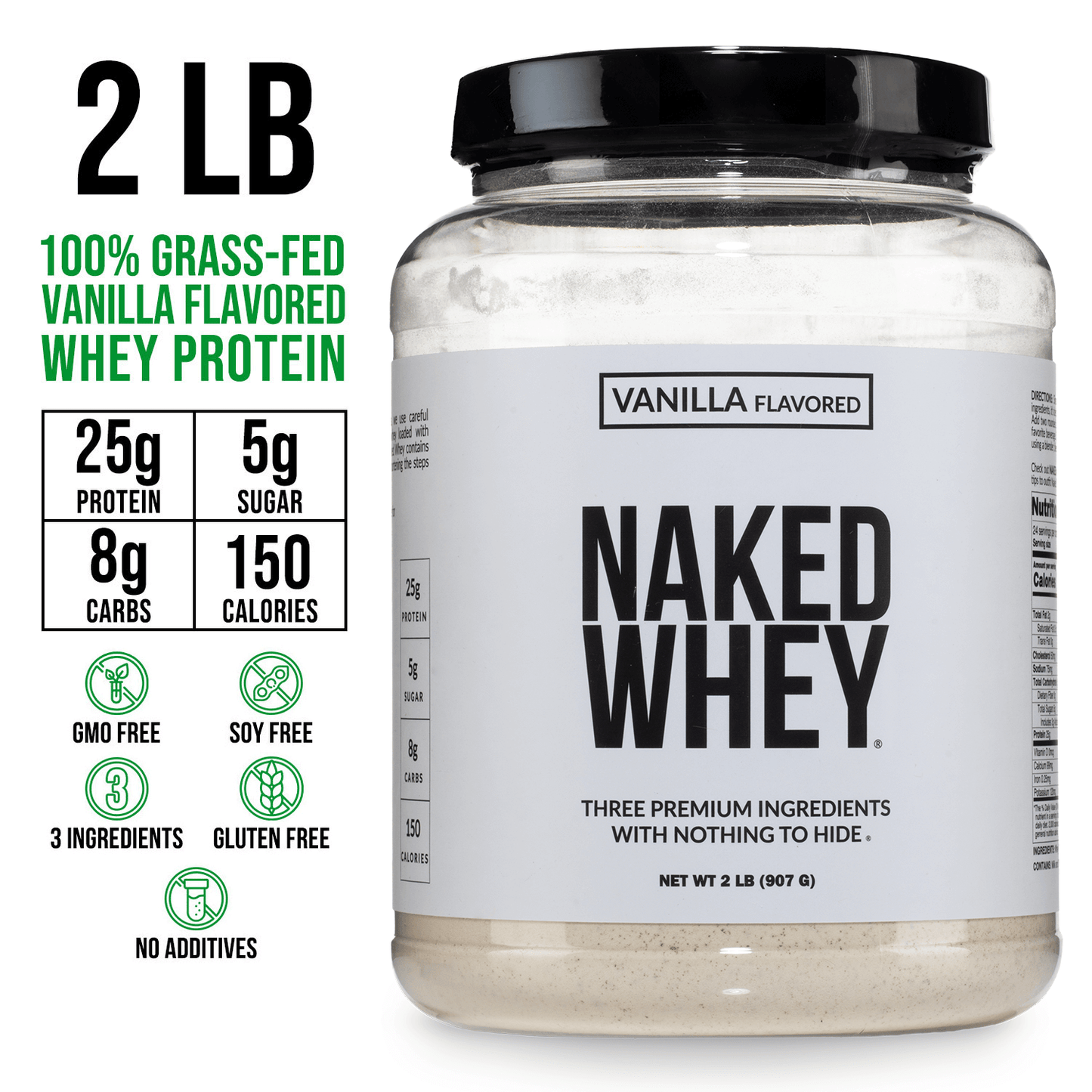 Vanilla Whey Protein Powder - Vanilla - Standard Size with a Simple, Easy-Mix Protein Formula