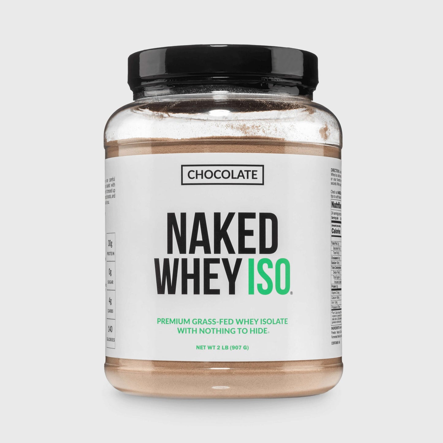 Chocolate Grass-Fed Whey Isolate Protein Powder - Chocolate with a Simple, Easy-Mix Protein Formula