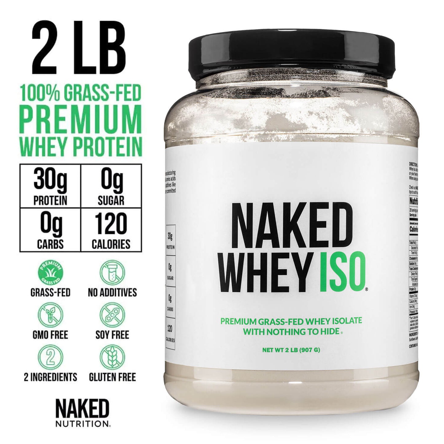 Grass Fed Whey Isolate Protein Powder - Unflavored with a Simple, Easy-Mix Protein Formula