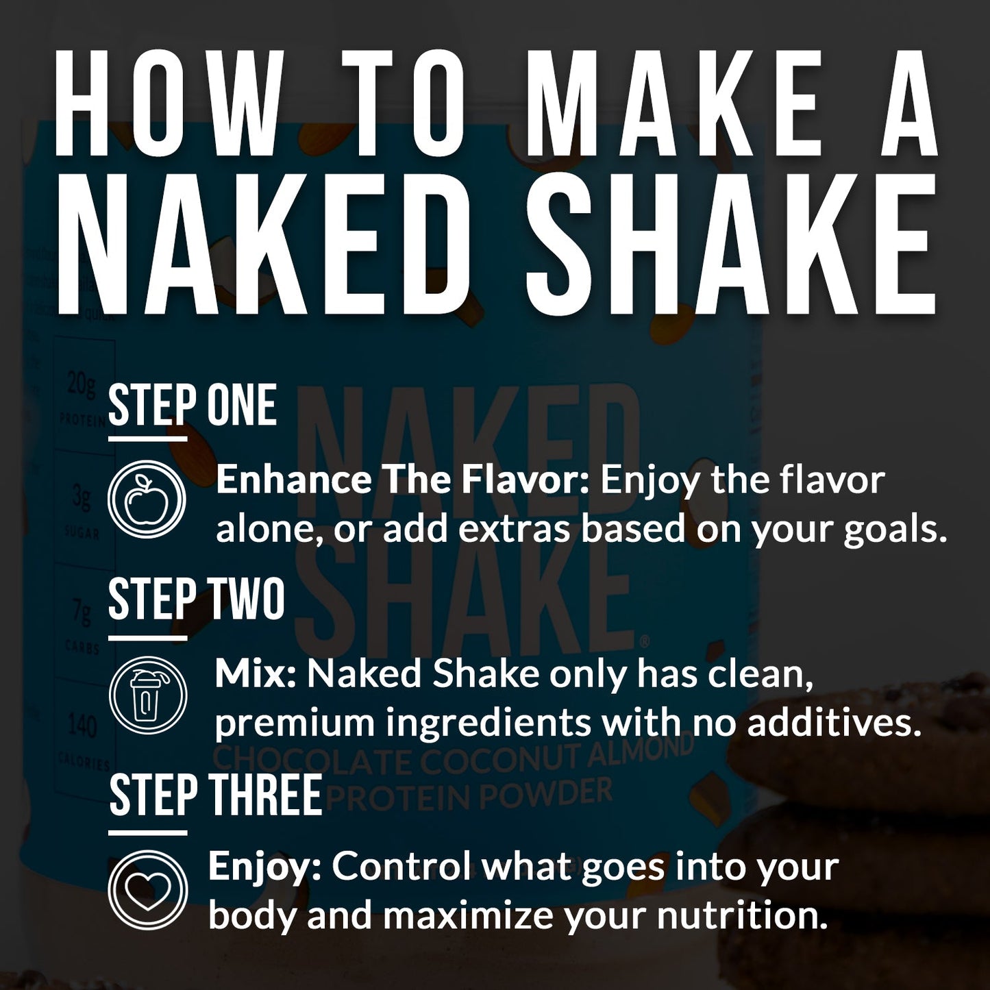Chocolate Coconut Almond Protein Shake - Chocolate Coconut Almond with Protein in an Easy-to-Mix Format